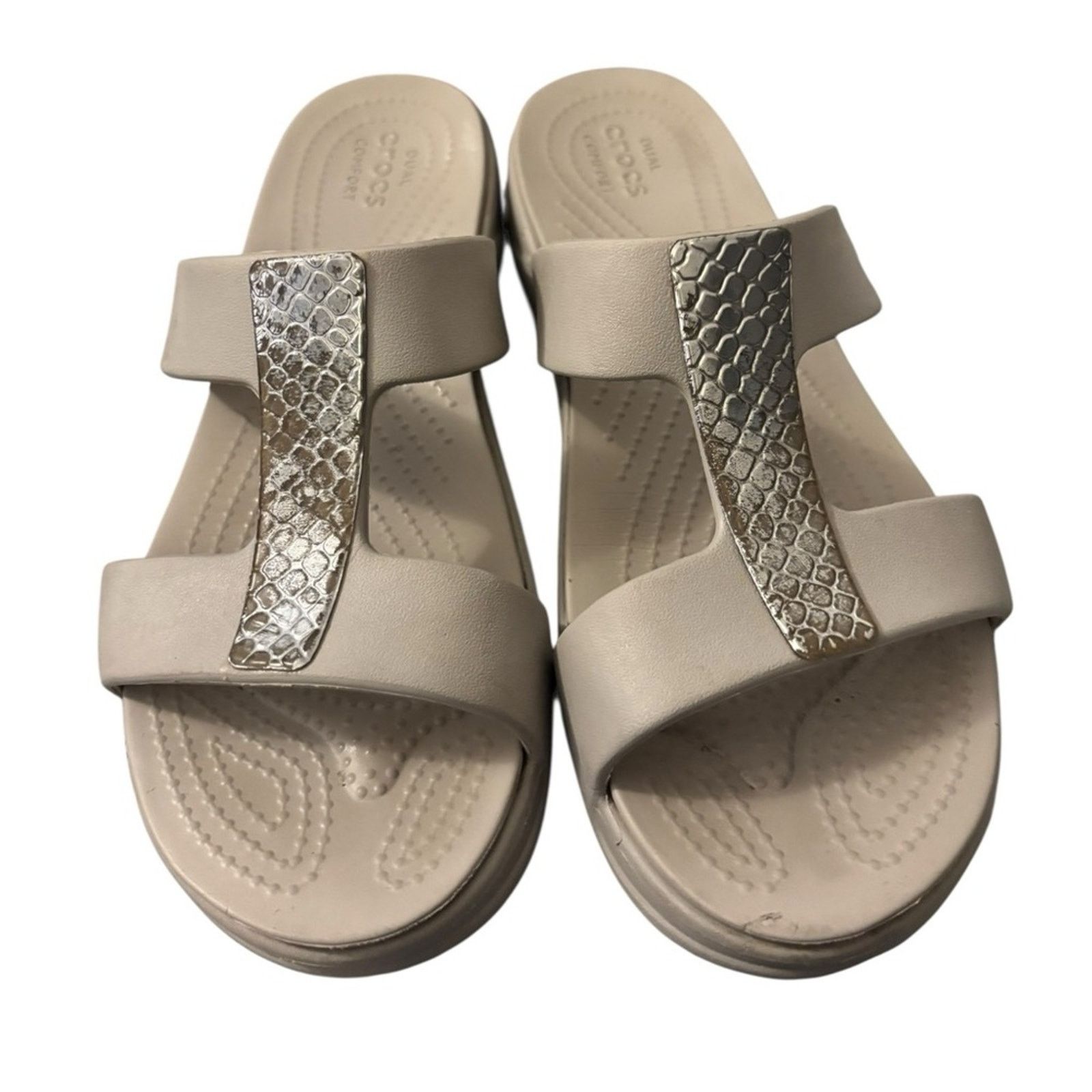 Crocs Crocs Monterey Metallic Wedge Sandals Size US 10 / IT 40 - 3 Thumbnail
