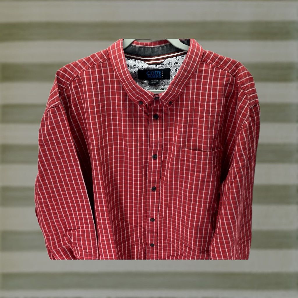 Cody James Cody James Western Shirt Men XL Red Check Long Sleeve Button Cotton Rodeo Size US XL / EU 56 / 4 - 1 Thumbnail