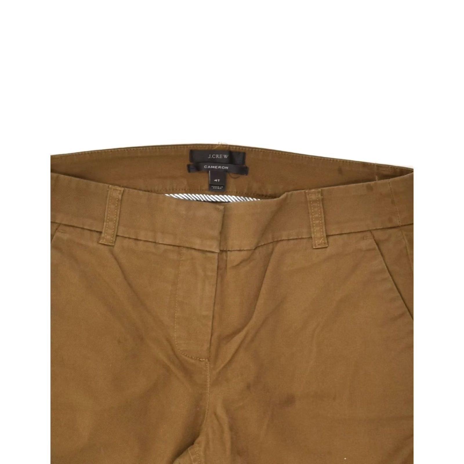 J.Crew J. CREW Womens Cameron Slim Chino Trousers Brown Cotton Size US 4 Small W27 L29 Size 28" / US 6 / IT 42 - 3 Thumbnail