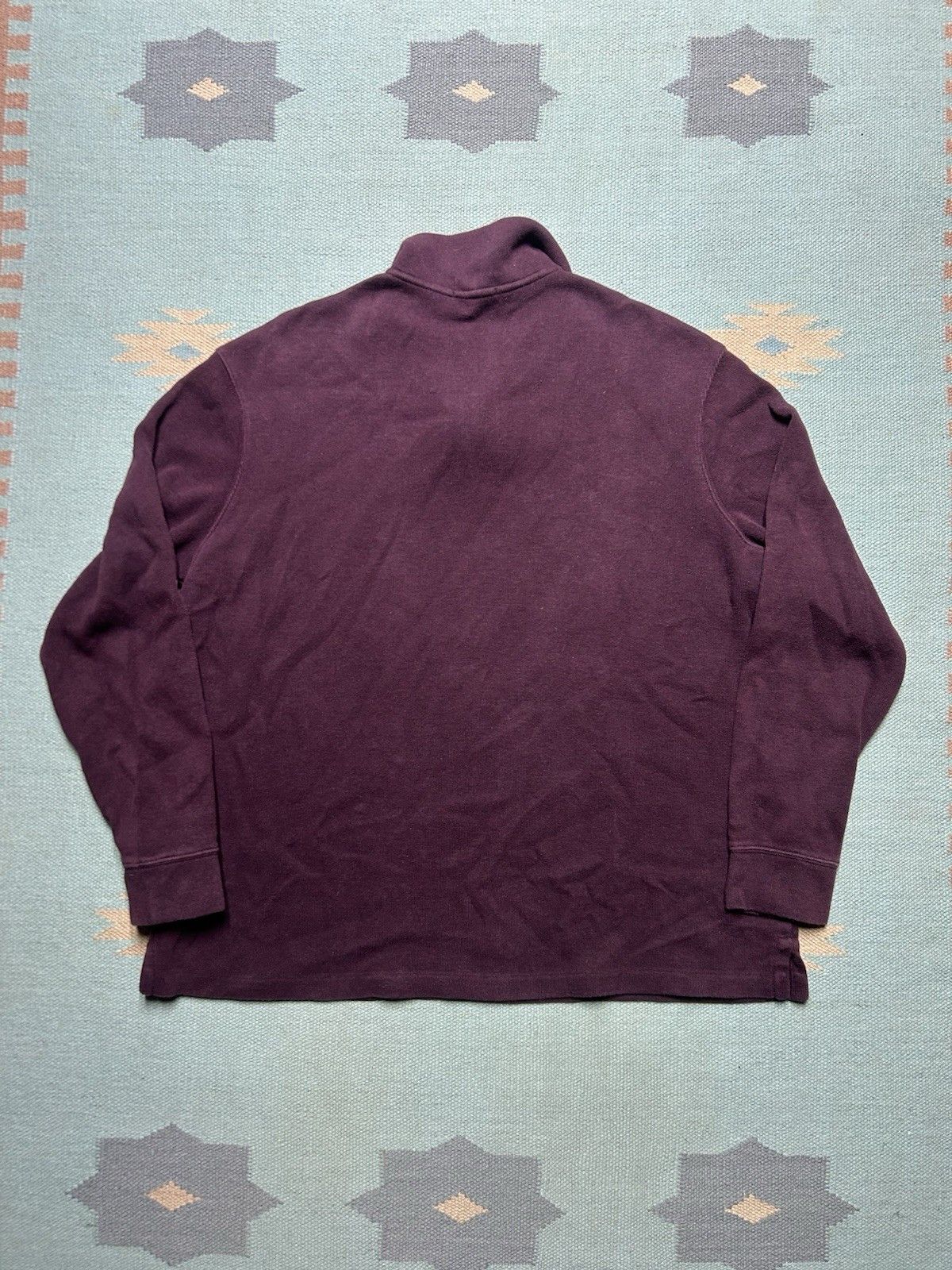 Vintage Vtg Polo Ralph Lauren 1/4 zip shirt sweater cotton maroon XL Size US XL / EU 56 / 4 - 6 Thumbnail