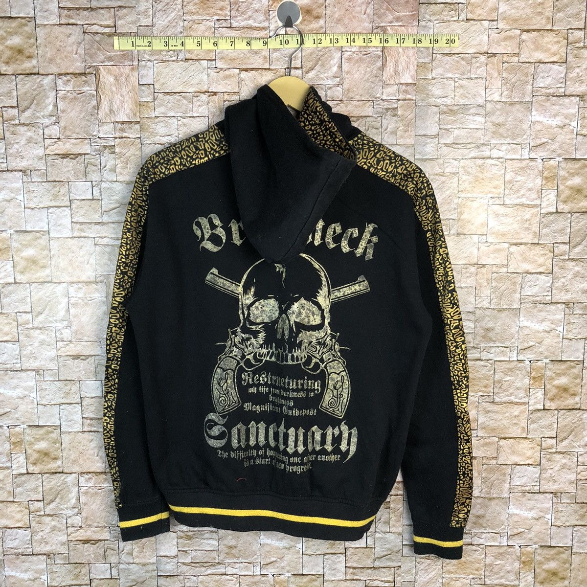 Vintage DL Diaster Breakneck Sanctuary Skull Hoodie sweater #A496 Size US M / EU 48-50 / 2 - 17 Thumbnail