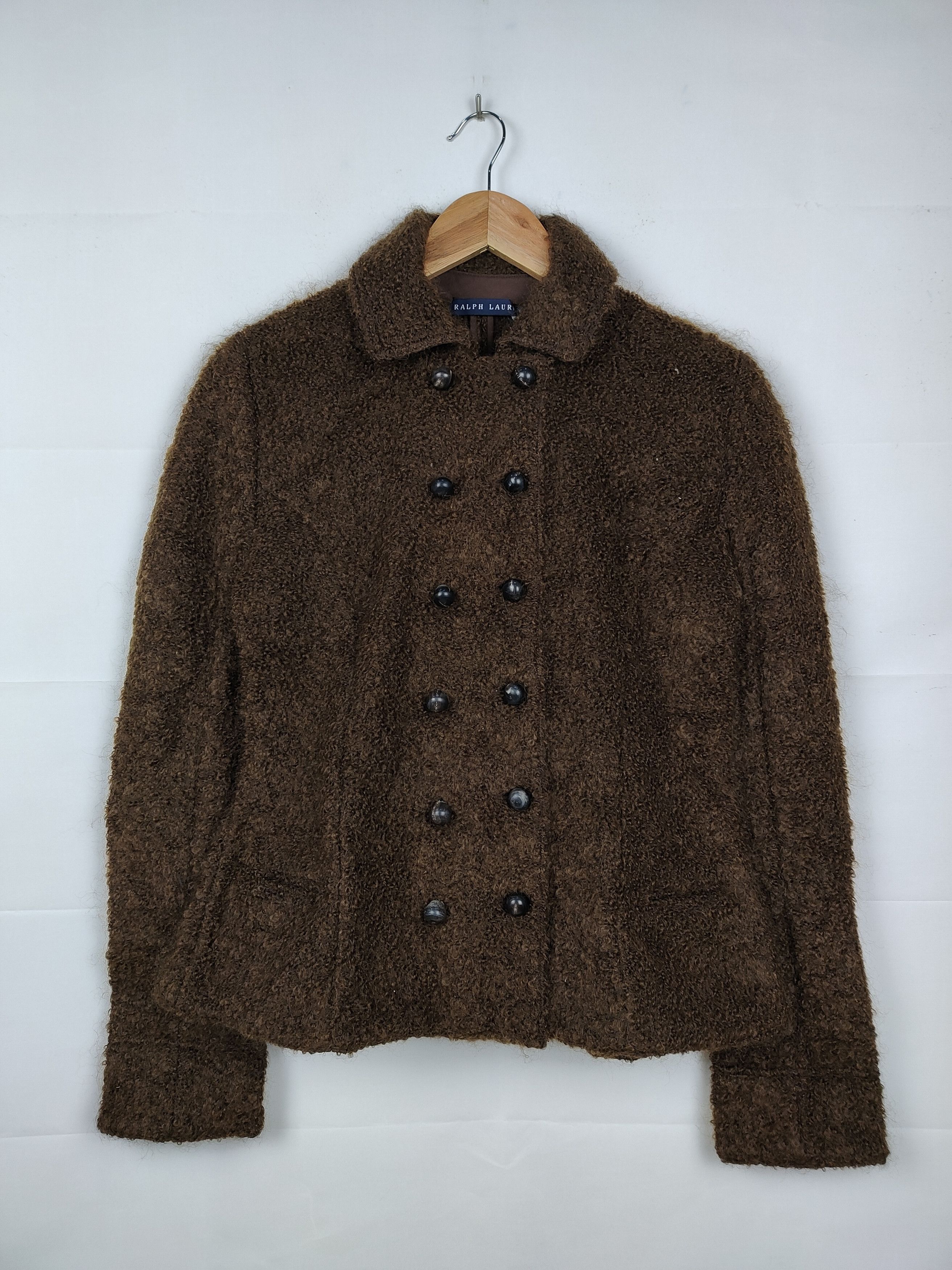 Designer × Ralph Lauren Ralph Lauren Wool Alpace Mohair Brown Double Breasted Jacket Size L / US 10 / IT 46 - 1 Thumbnail