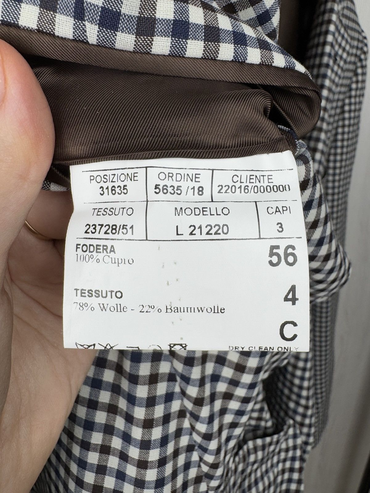 Canali Canali Italy Wool Cotton Travel Checkered 2 button blazer Size 46R - 11 Thumbnail