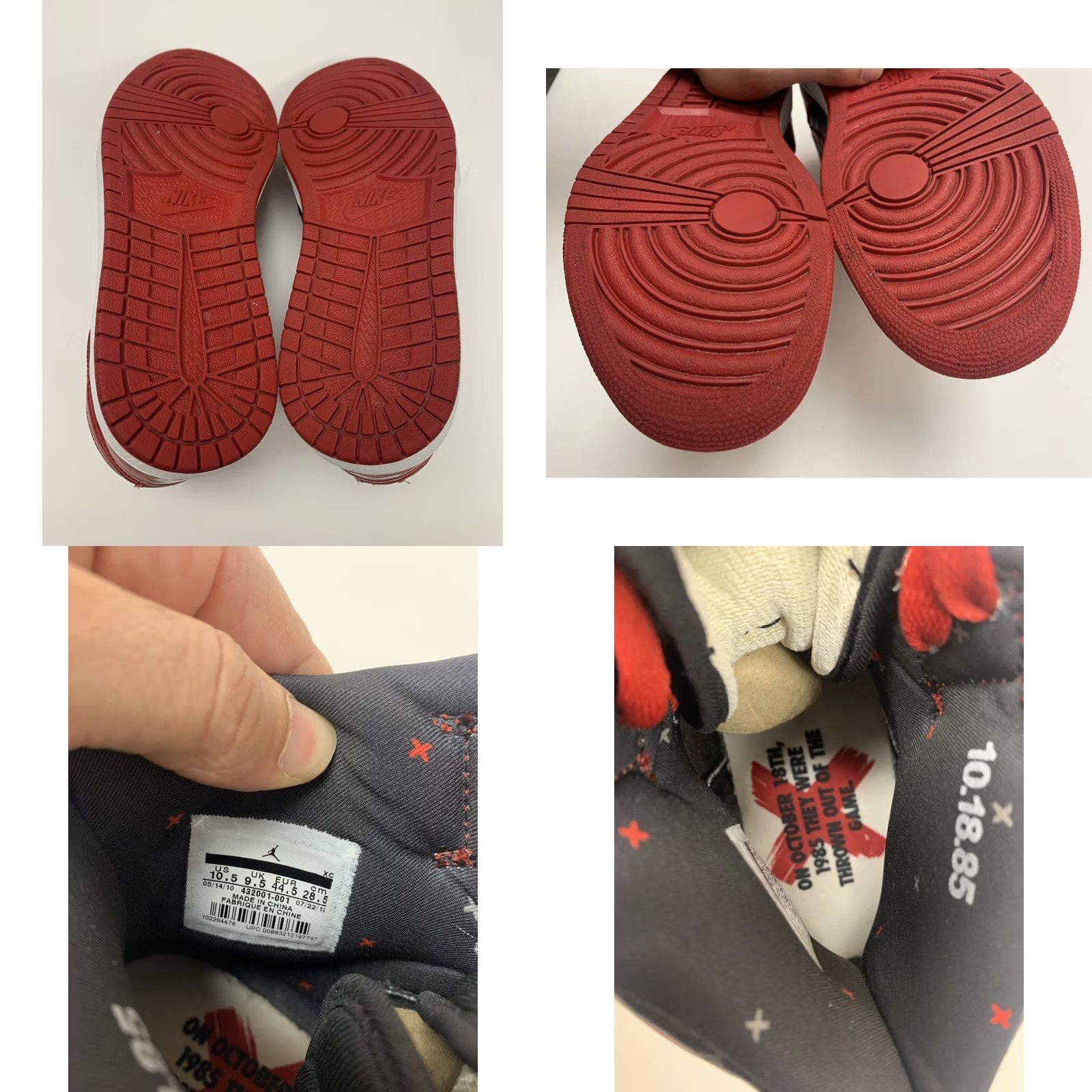 Nike Nike Air Jordan 1 Banned X Bred 1 2011 Size 10.5 Black/Red Sneaker Mens Affordable Condition Great Release Year 2011 Vintage No Size US 11 / EU 44 - 8 Thumbnail