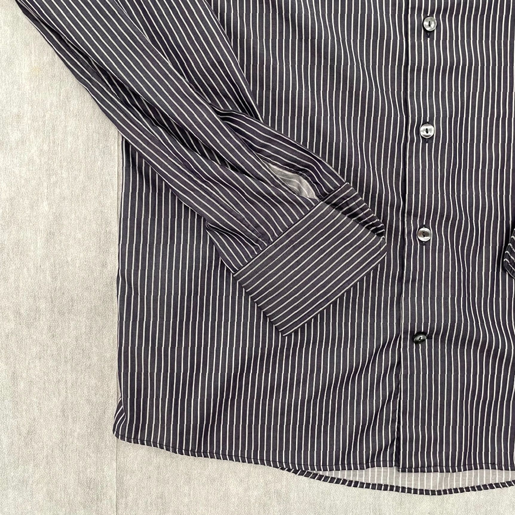 Eton Vintage Eton Dress Shirt Men’s Long Sleeve Purple Stripe Slim Fit 16.5/42 Business Casual Size 42R - 4 Thumbnail