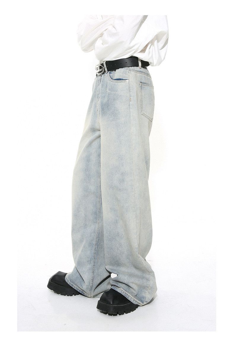 Japanese Brand Japanese retro washed light blue straight distressed jeans Size US 34 / EU 50 - 4 Thumbnail