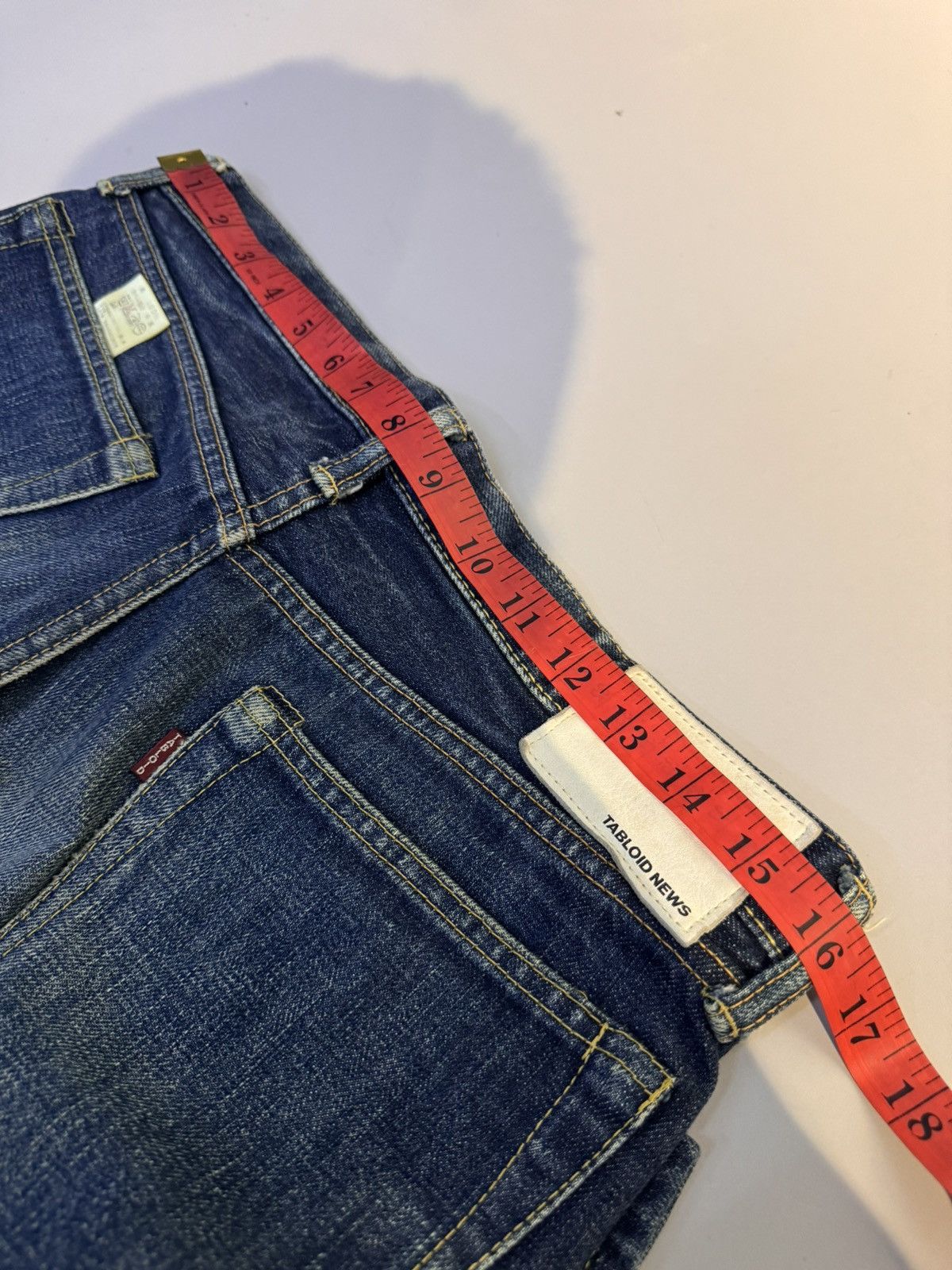 Japanese Brand × Kaihara Denim Tabloid News Selvedge Leather Cow Jeans Japan 32 Inches Size US 32 / EU 48 - 15 Thumbnail