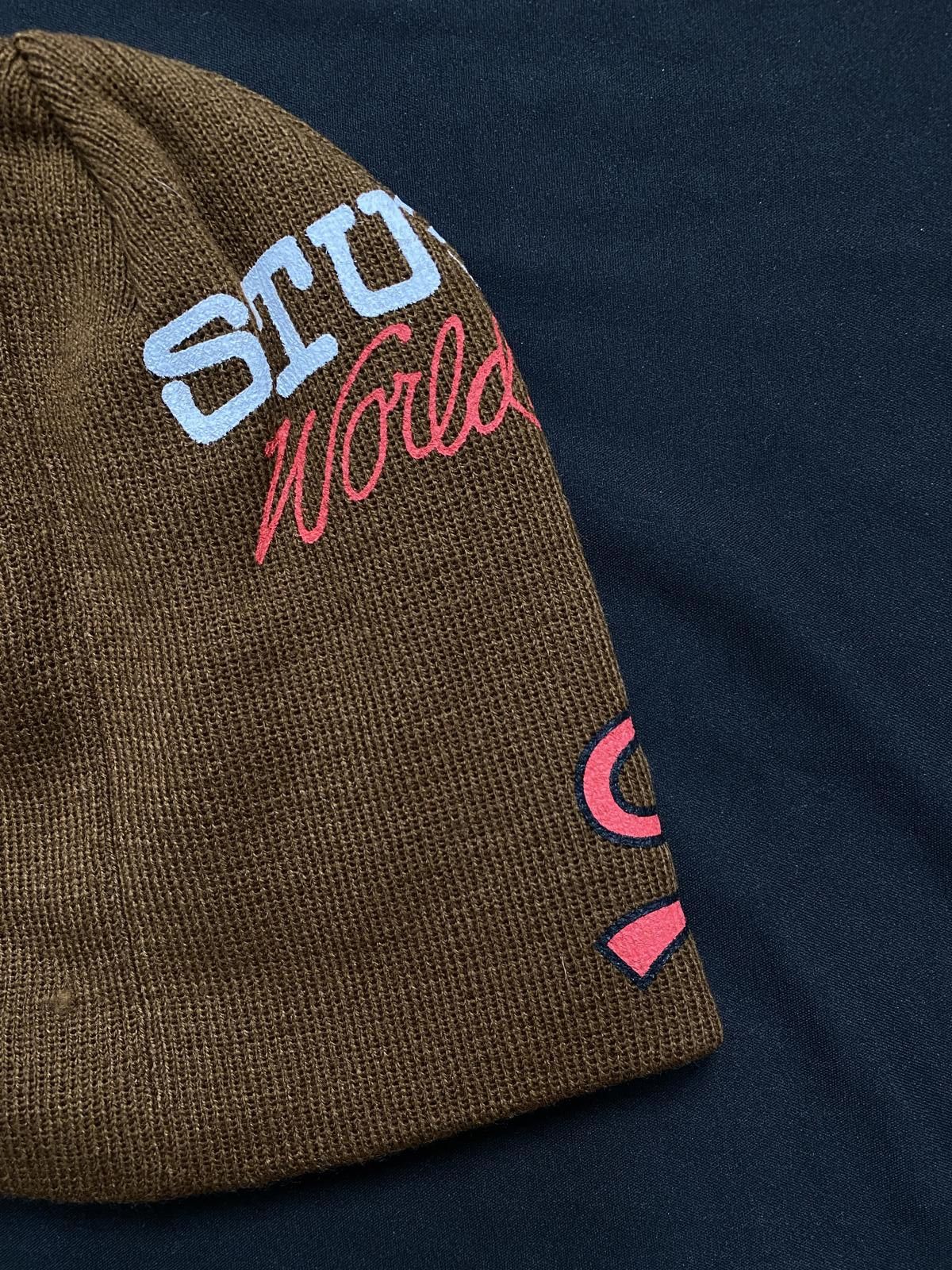 Stussy Rare Stussy Mixed Logo No Cuff Knit Skull Cap Brown Beanie Size ONE SIZE - 3 Thumbnail