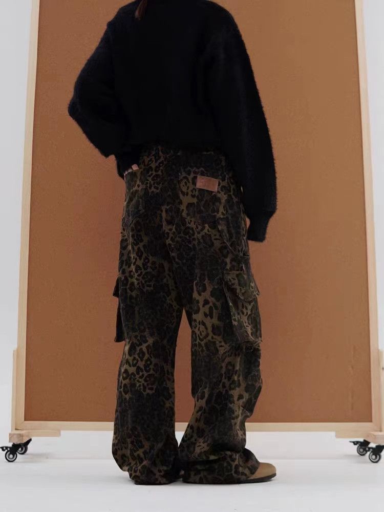 Japanese Brand Vintage multi-pocket leopard print work casual trousers Size US 30 / EU 46 - 3 Thumbnail