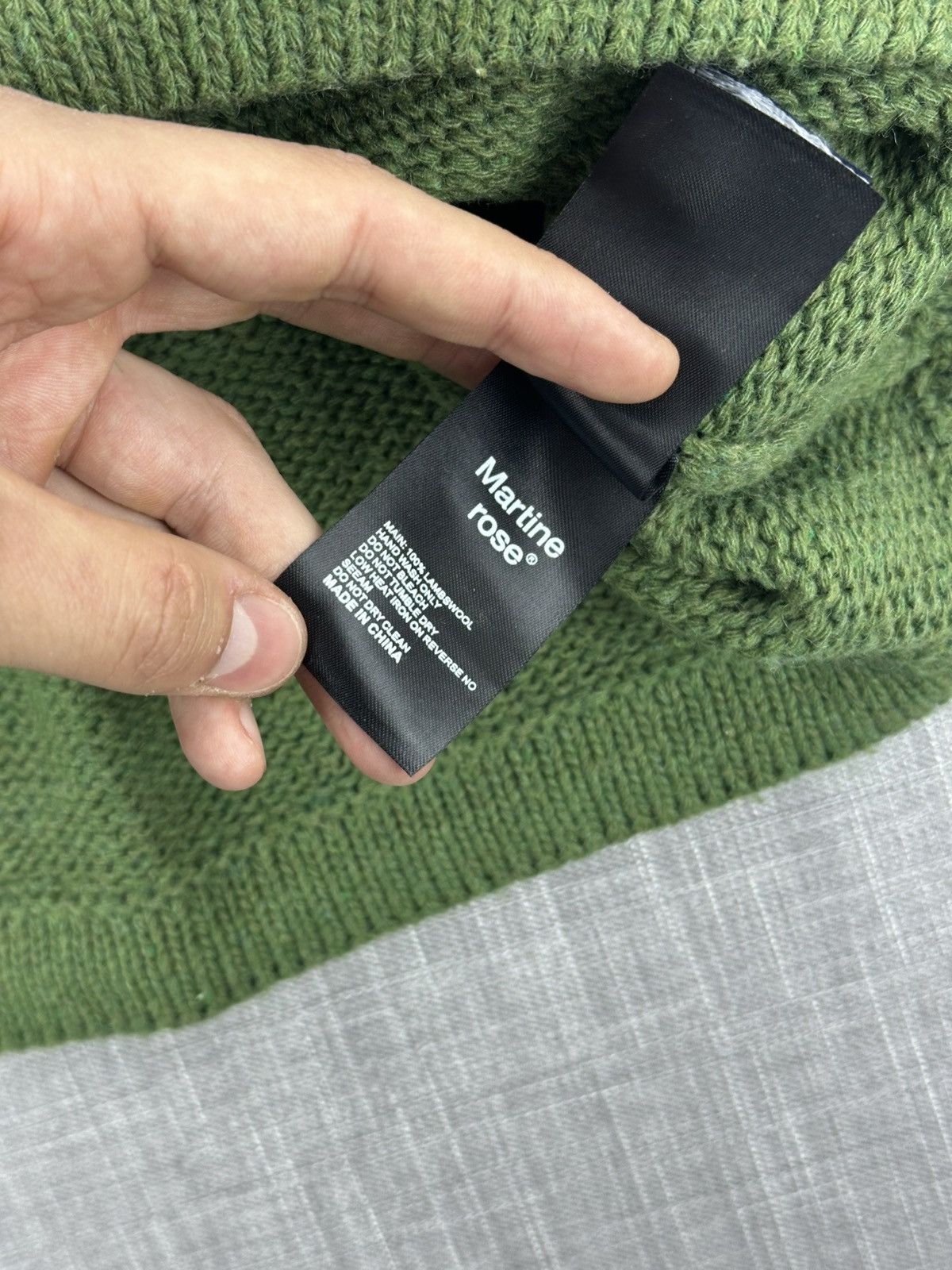 Martine Rose Martine Rose Green Wool Knit Logo Sweater XS Graphic Logo Size US XS / EU 42 / 0 - 11 Thumbnail