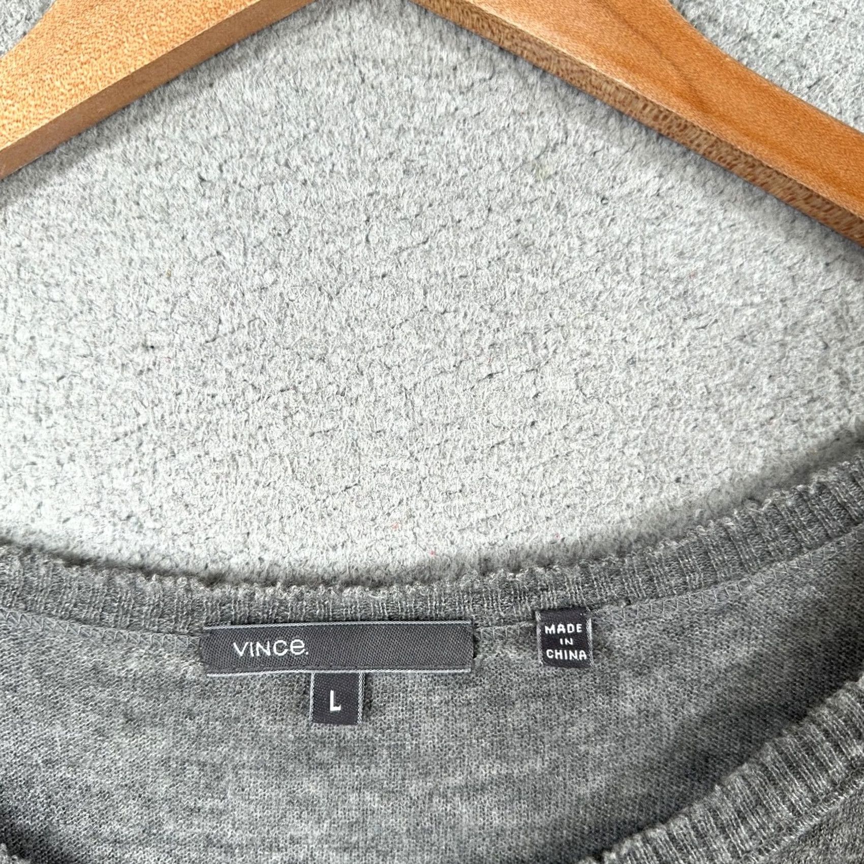 Vince Vince Sweater Women Large 100% Cashmere Gray Scoop Neck Raglan Pullover Size L / US 10 / IT 46 - 2 Thumbnail
