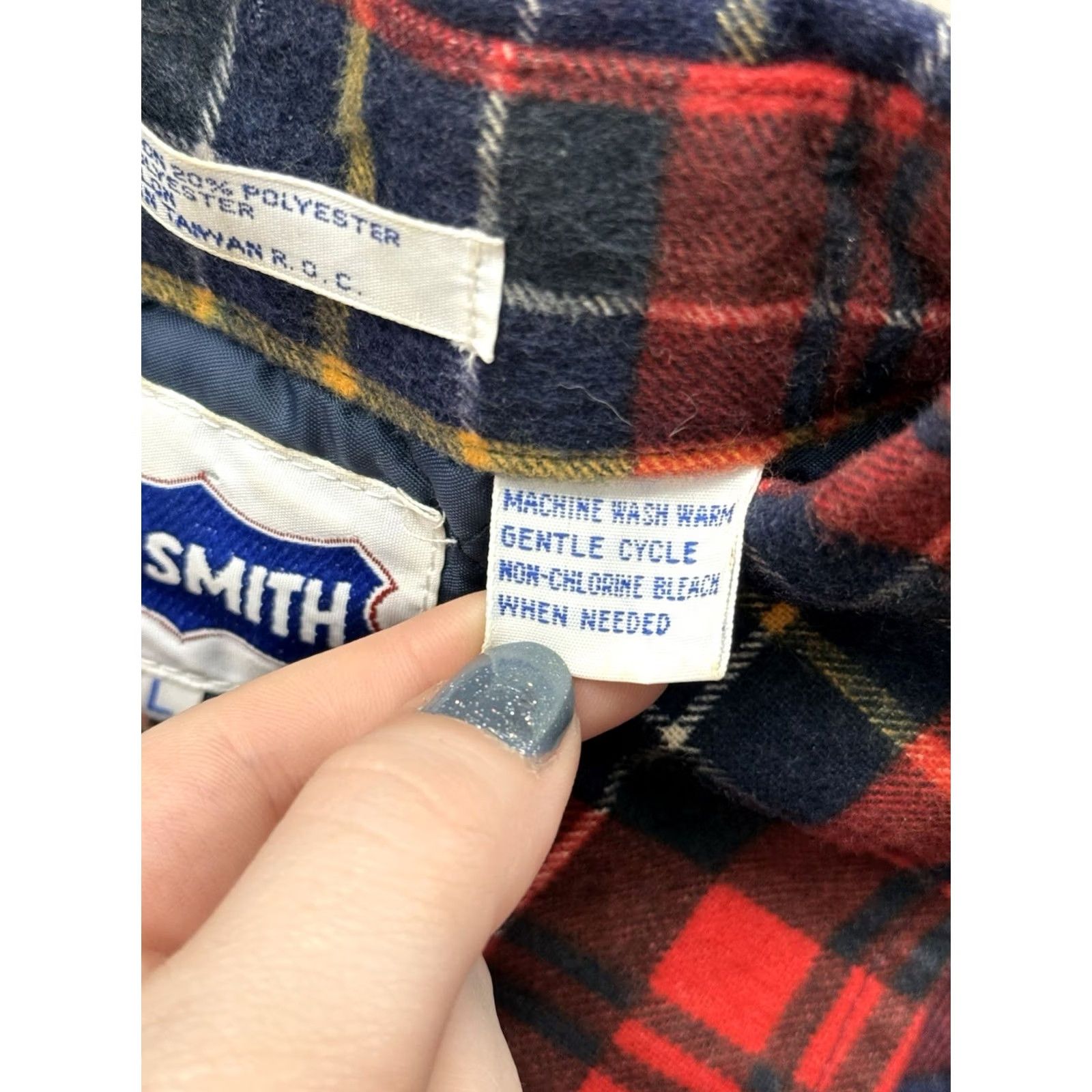 Vintage VINTAGE Big Smith Quilt Lined Flannel Jacket Shacket Plaid Men L Red 80s 90s Outdoor Hiking Walking Quilted Button Pocket Mens Size US L / EU 52-54 / 3 - 6 Thumbnail