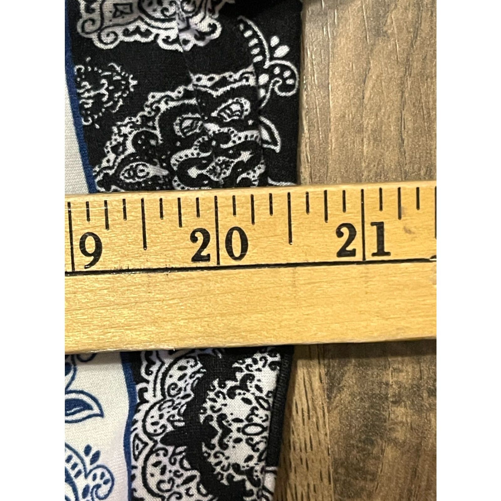 Vintage Bobbie Brooks Dress Women's Plus Size 1X Black White Blue Floral Paisley Striped Short A-Line Casual Size XL / US 12-14 / IT 48-50 - 4 Thumbnail