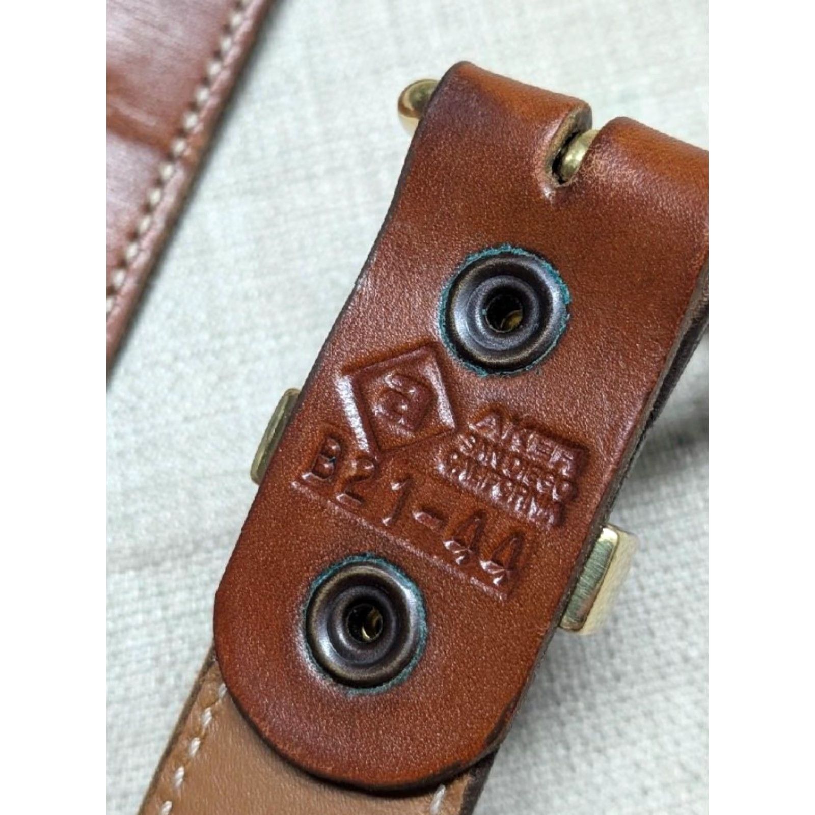 Vintage VINTAGE AKER belt WESTERN Belt 42 brown leather USA made mens thick holster buckle Size 42 - 6 Thumbnail