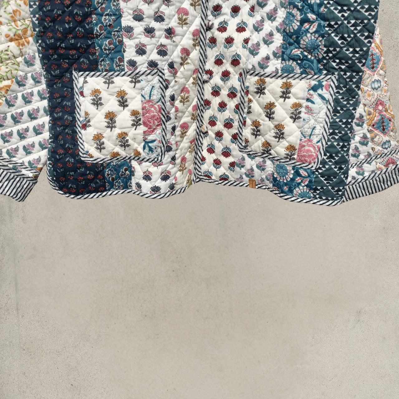 Handmade Quilted Jacket, Bohemian Winter Coat Reversible Short Jacket Size M / US 6-8 / IT 42-44 - 6 Thumbnail