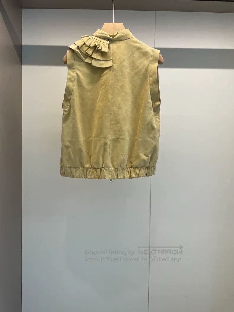 Brunello Cucinelli Brunello Cucinelli Lemon Yellow Leather Vest Size XS / US 0-2 / IT 36-38 - 2 Thumbnail