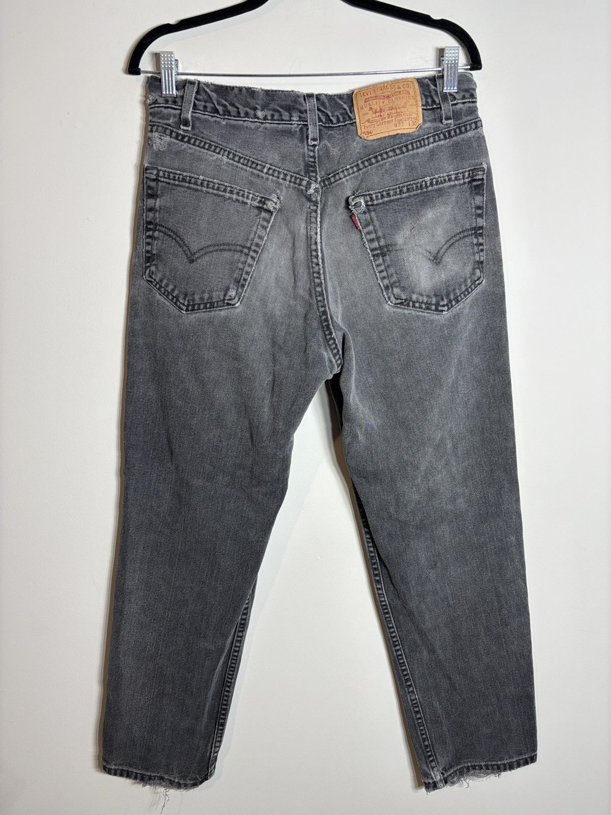 Levi's VTG 90s Levi's 550 Relaxed Jeans Mens 32x28 Black USA Denim Size US 32 / EU 48 - 5 Thumbnail