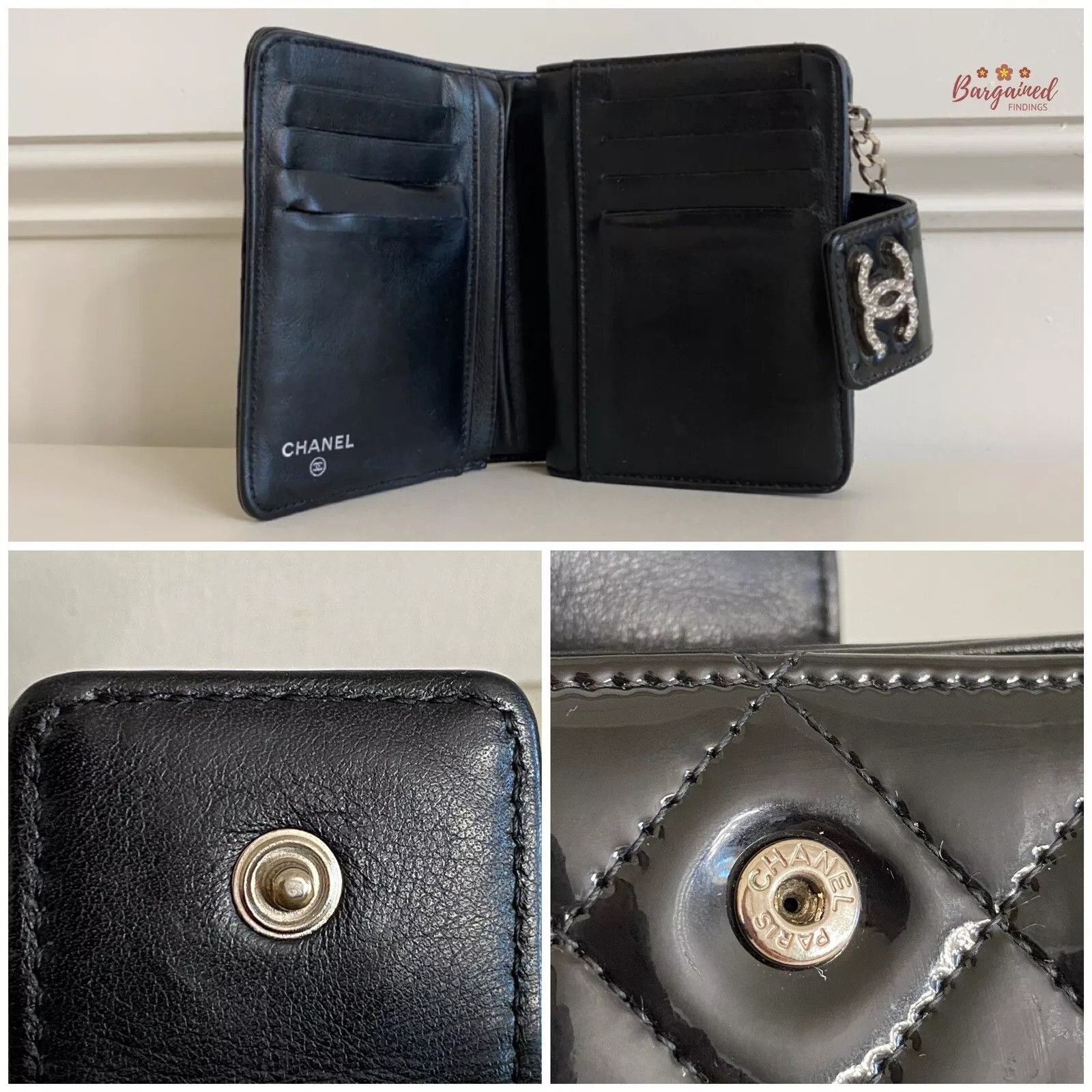 Chanel CHANEL Patent Leather Interlocking CC Logo French Wallet Size ONE SIZE - 7 Thumbnail