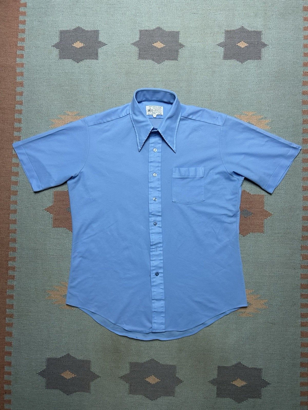 Vintage Vintage 70s polo shirt polyester knit Kmart mod men’s large Size US L / EU 52-54 / 3 - 1 Thumbnail