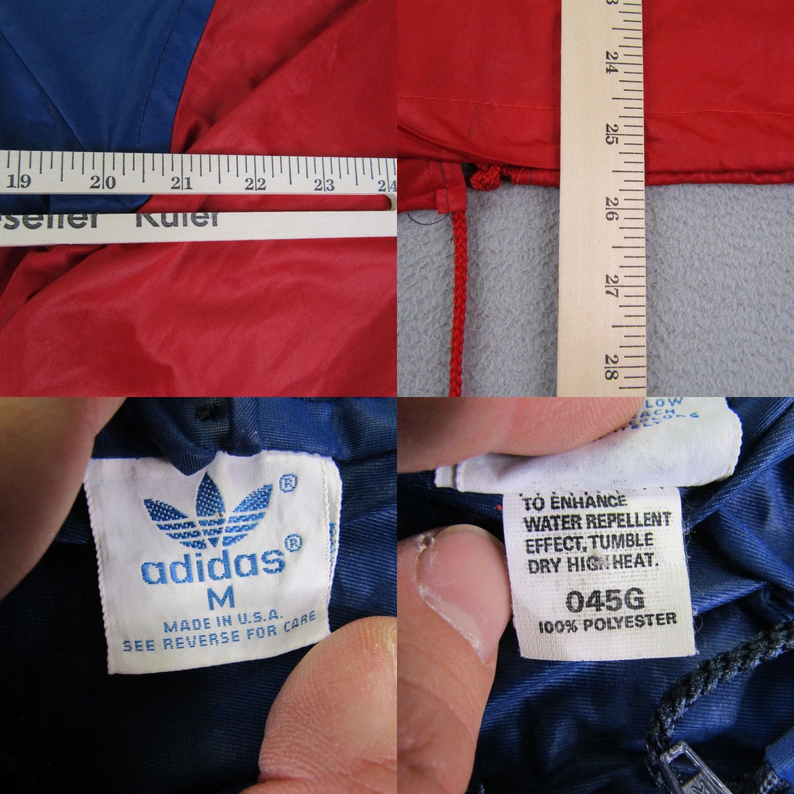 Adidas VINTAGE adidas Jacket Men Medium Red Windbreaker Zip Up 80s 70s Lightweight Zip Hoodie Pockets Logo Size US M / EU 48-50 / 2 - 8 Thumbnail