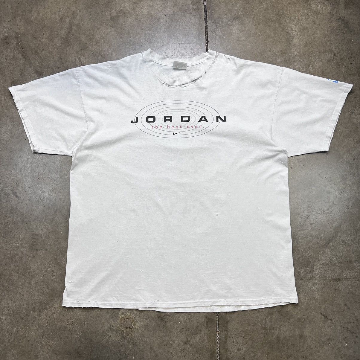Jordan Brand × Nike × Vintage Vintage 90s Nike Jordan Graphic Tee Last Shot The Best Ever Size US XXL / EU 58 / 5 - 4 Thumbnail