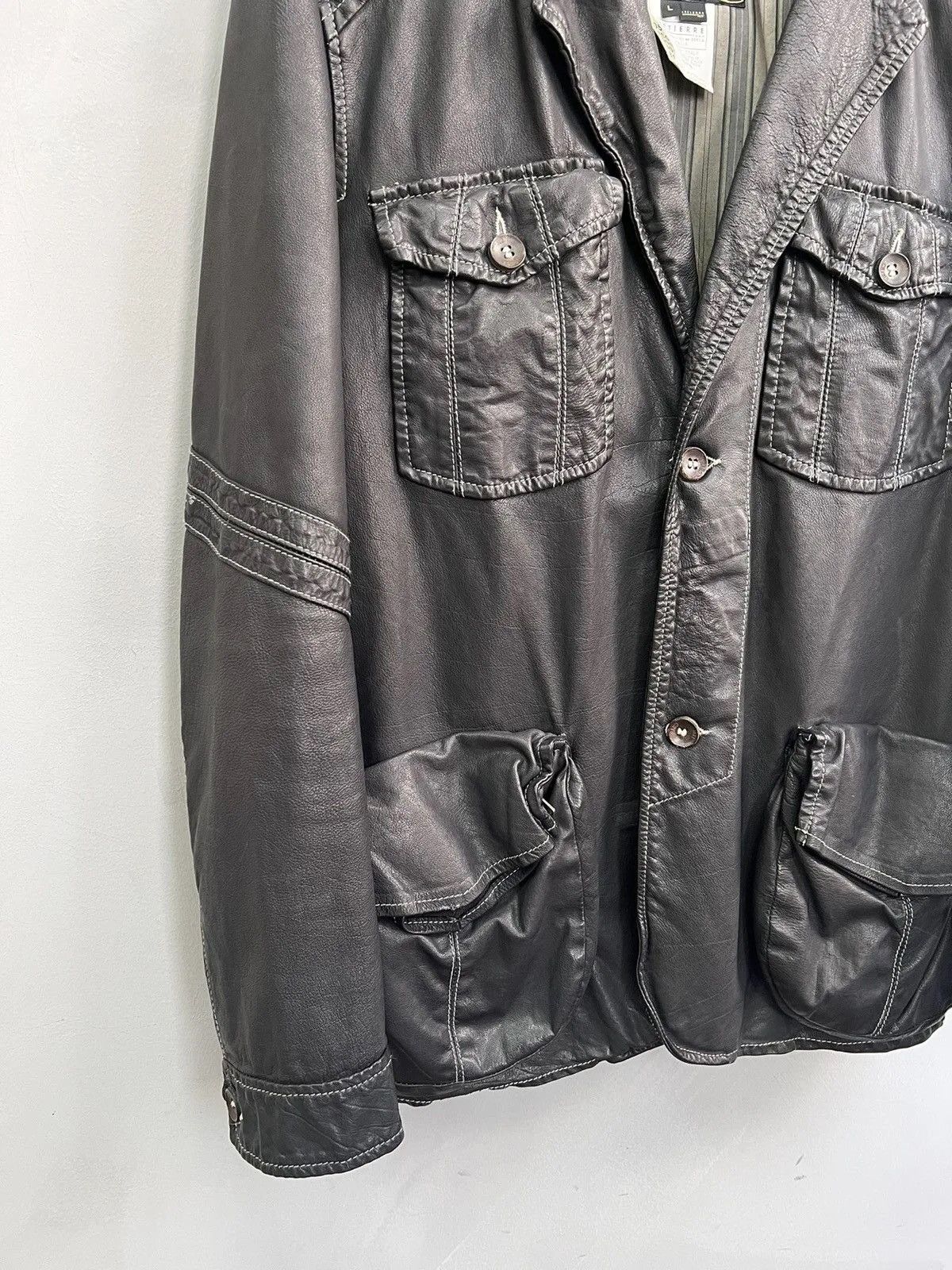 Roberto Cavalli Stitching Roberto Cavalli leather avant garde jacket blazer Size US L / EU 52-54 / 3 - 2 Thumbnail