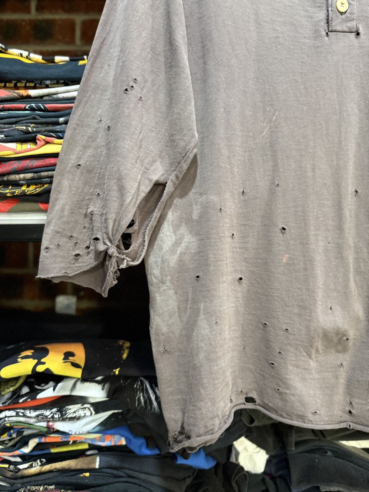 Vintage Thrashed Vintage 90s Blank Long John Grunge Usa Tee Size US M / EU 48-50 / 2 - 2 Thumbnail