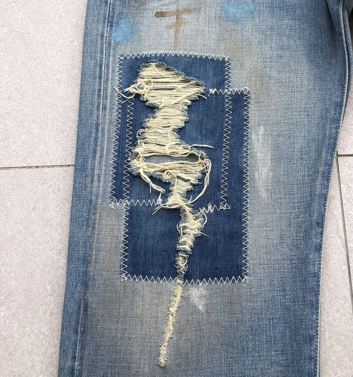 Levi's Vintage Clothing Vintage Levis 501 BigE Selvedge Redline Patchwork Denim Pant Size US 36 / EU 52 - 3 Thumbnail
