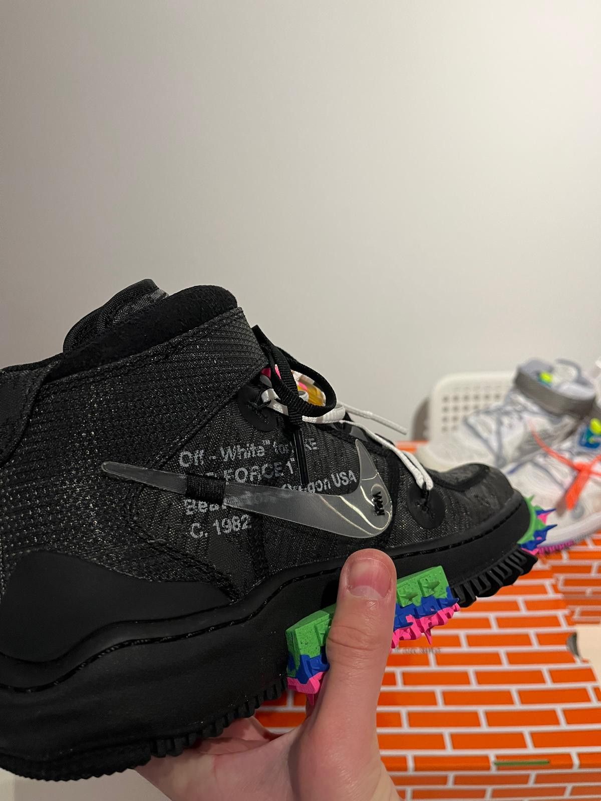 Nike × Off-White Nike Air Force 1 Mid SP Off-White - Black 40.5 Size US 7.5 / EU 40-41 - 6 Thumbnail