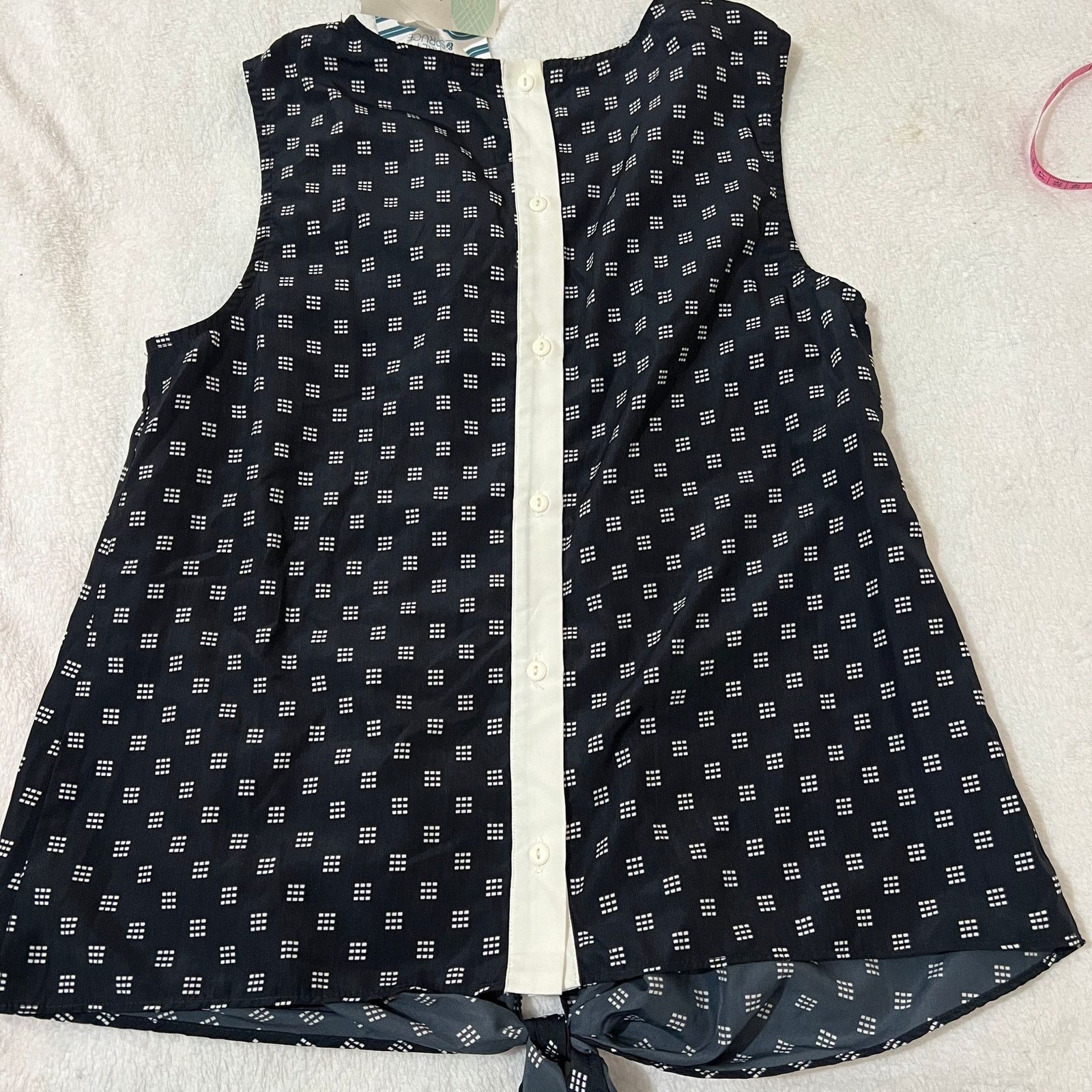 Other Billy Button Back Tie Front Top - Stitch Fix Dot Blouse Size S / US 4 / IT 40 - 6 Thumbnail