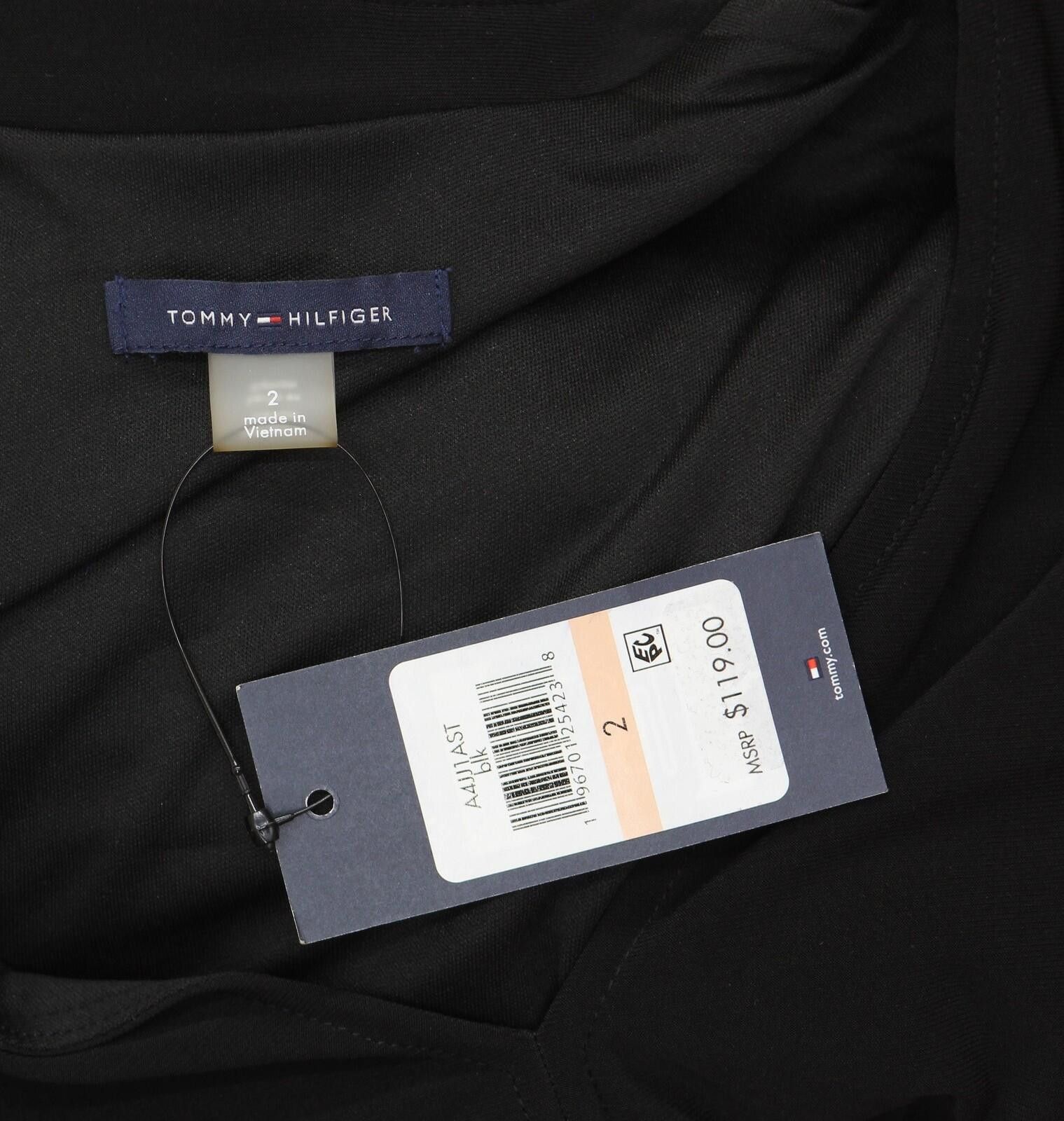 Tommy Hilfiger Tommy Hilfiger Belted Knit Fit Flare Dress A4jj1ast Black 2 Size XS / US 0-2 / IT 36-38 - 3 Thumbnail