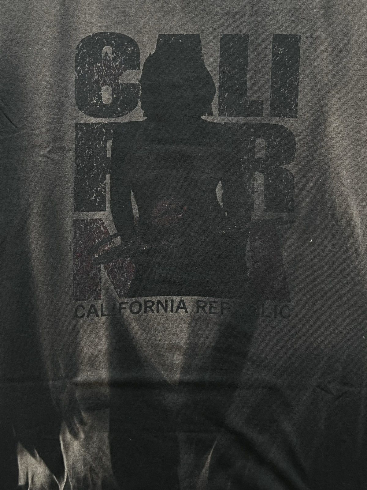 Sunfaded “California Republic” Tee — Charcoal Black