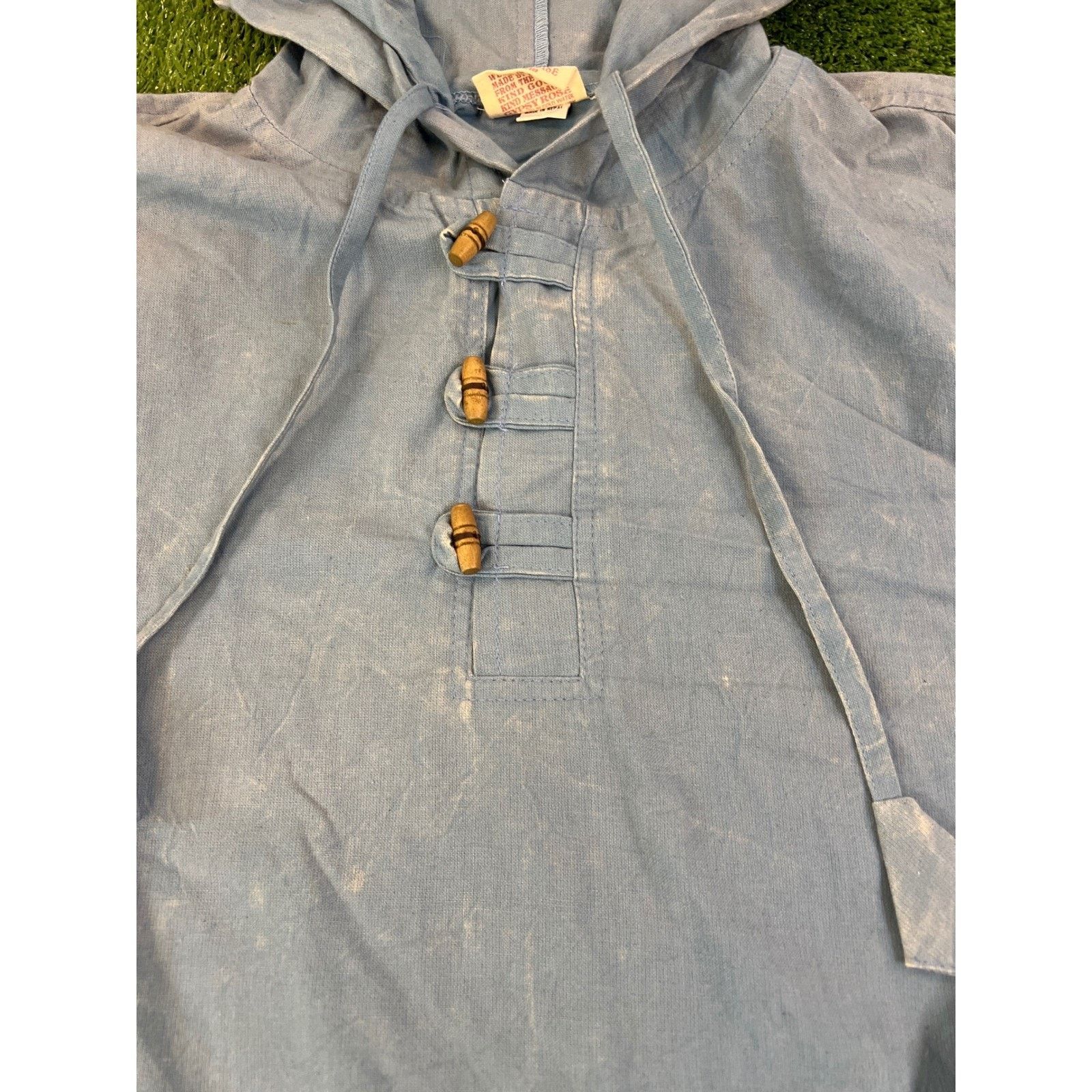 Tribal Streetwear Gypsy Rose GOD Skull Rose Light Blue Hoodie Mens XL Size US XL / EU 56 / 4 - 3 Thumbnail