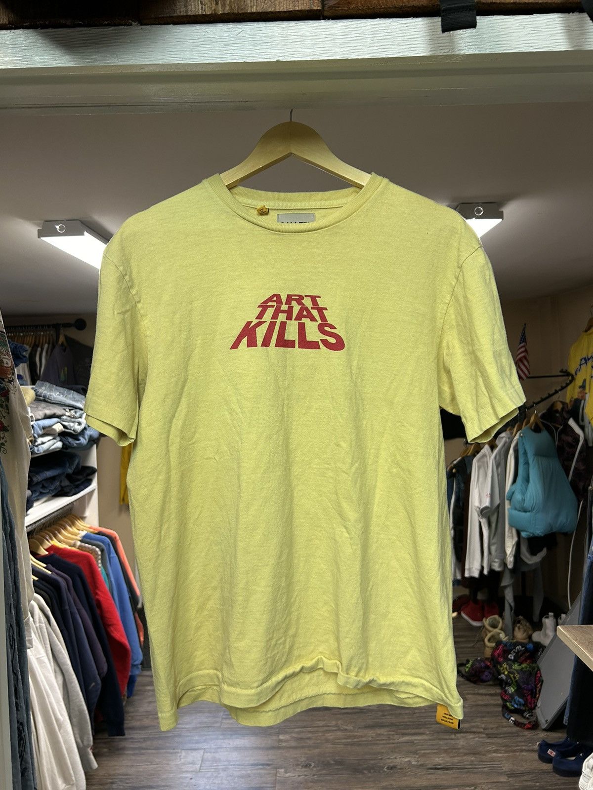 image of Gallery Dept. Art That Kills Logo T-Shirt in Yellow, Men's (Size Medium)