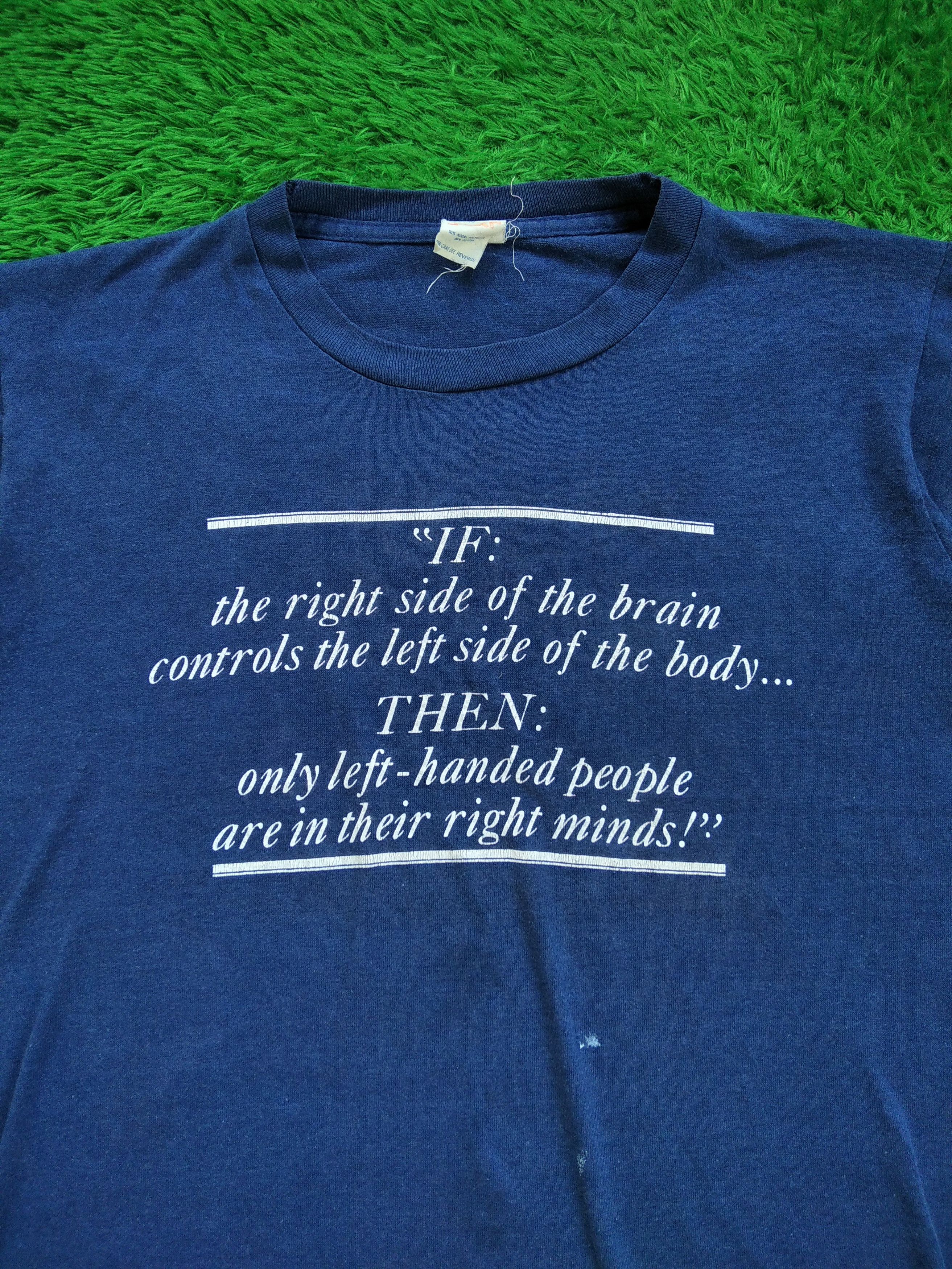 If Six Was Nine × Kapital Vintage 1980s Left Handed Brain Jokes Humor T Shirt Size US M / EU 48-50 / 2 - 3 Thumbnail