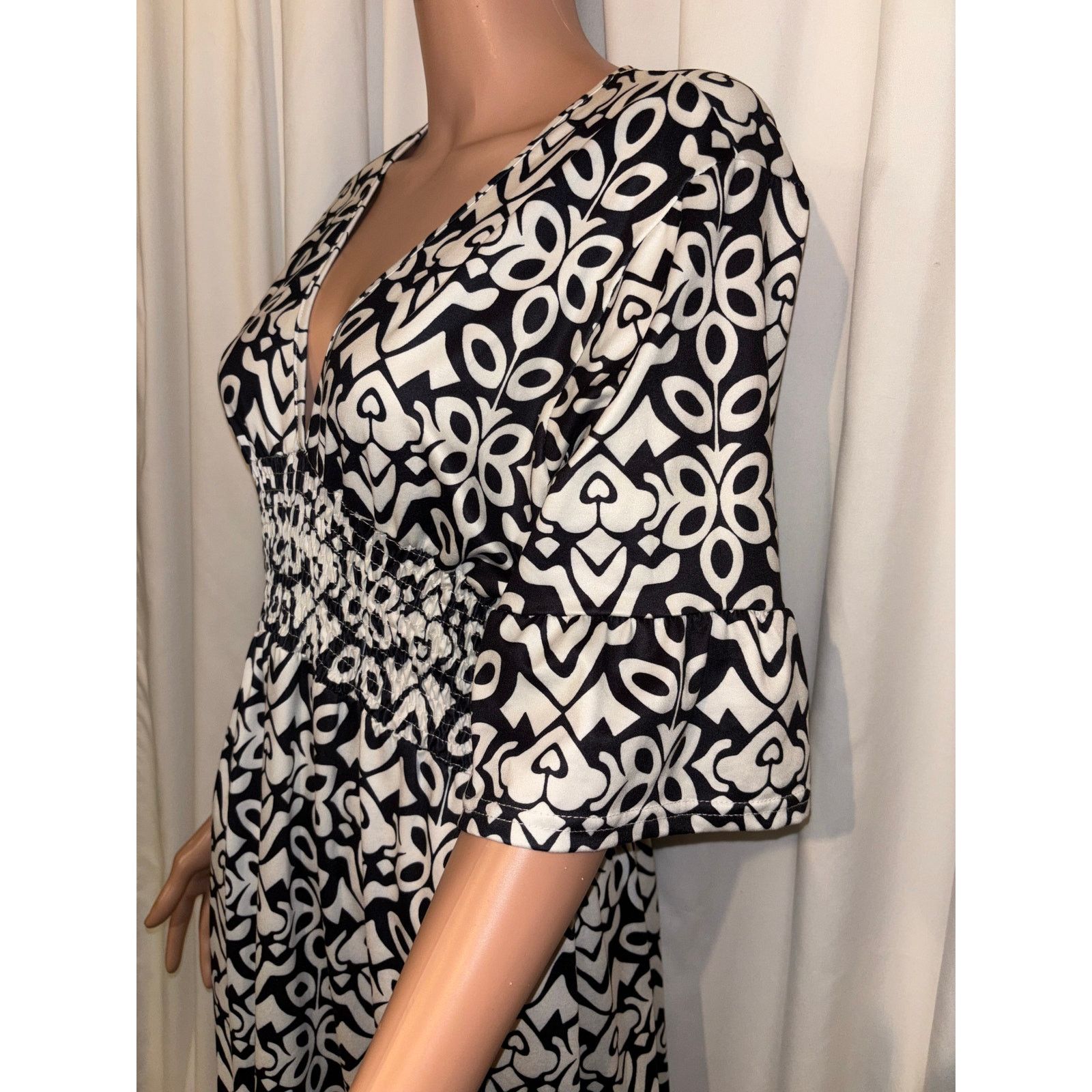 The Unbranded Brand Gulang Floral Mid Boho Dress Size 2XL Size XXL / US 16-18 / IT 52-54 - 5 Thumbnail