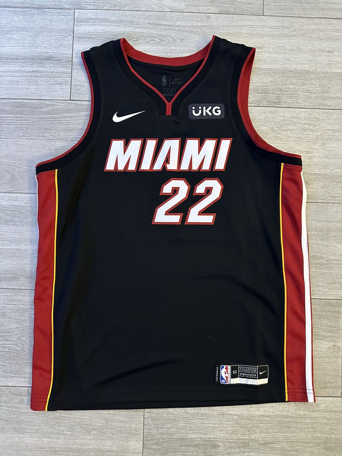 image of NBA x Nike Jimmy Butler Nike Miami Heat Icon Swingman Jersey Size 52 XL in Black, Men's