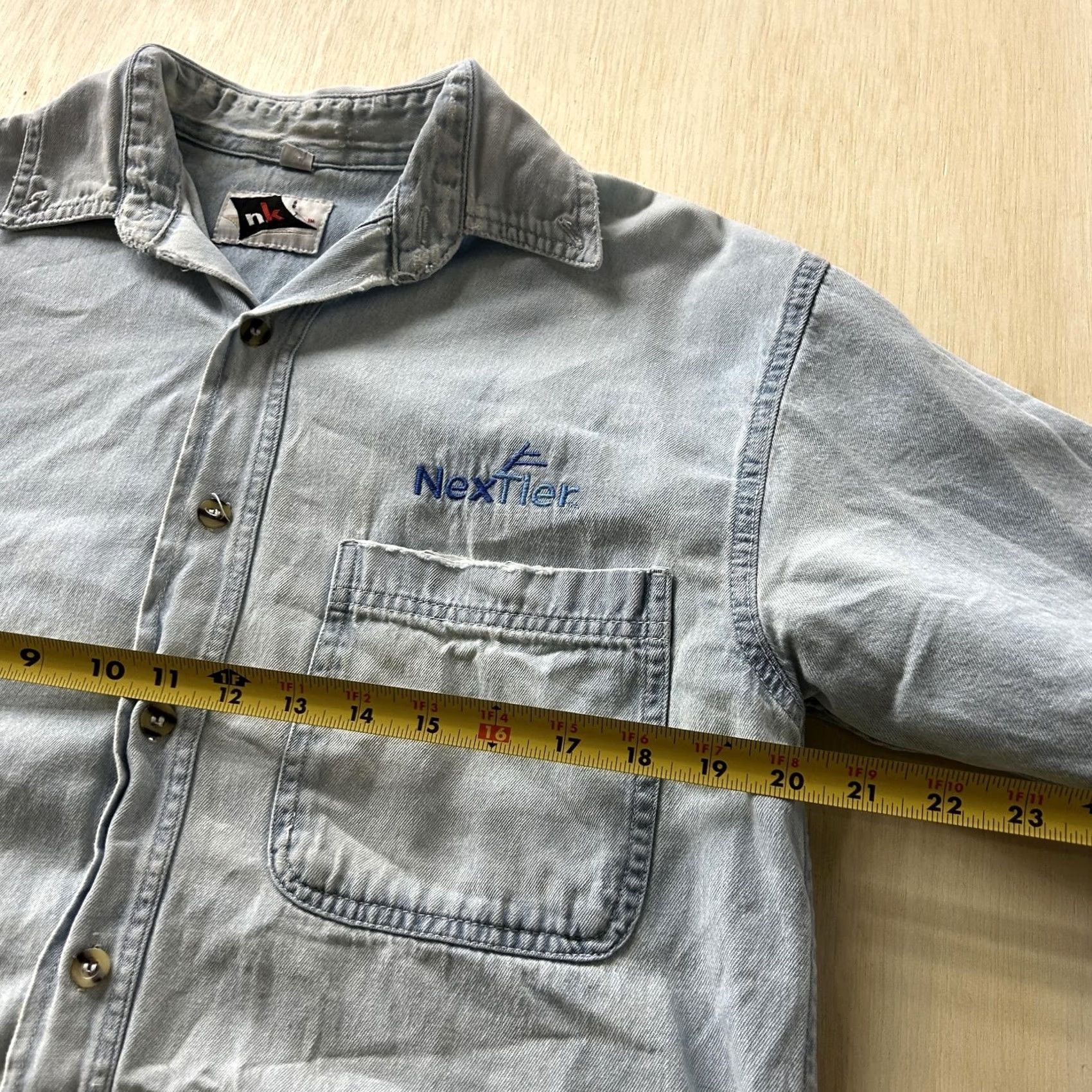 Denime Nationwide Knitwear Shirt Mens Small Blue Denim Long Sleeve Button Up Size US S / EU 44-46 / 1 - 7 Thumbnail