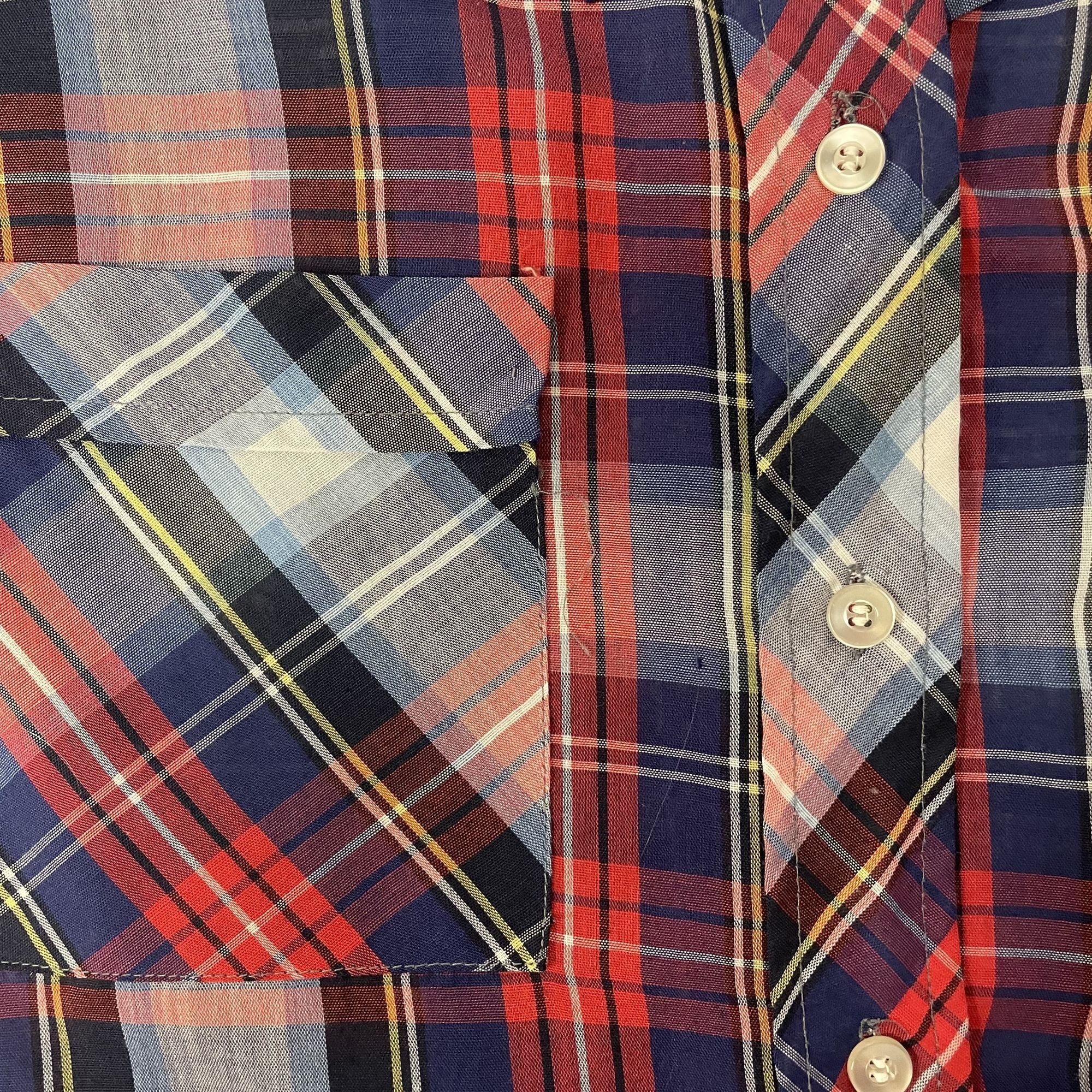 Sears Vtg Sears SHADOW PLAID BoHo HIPPIE Thin Daisy Duke Shirt Size S / US 4 / IT 40 - 4 Thumbnail