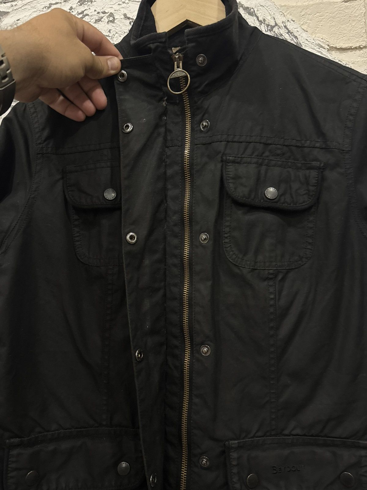 Barbour Womens Barbour Utility Black Waxed Jacket Size 12 Size M / US 6-8 / IT 42-44 - 15 Thumbnail