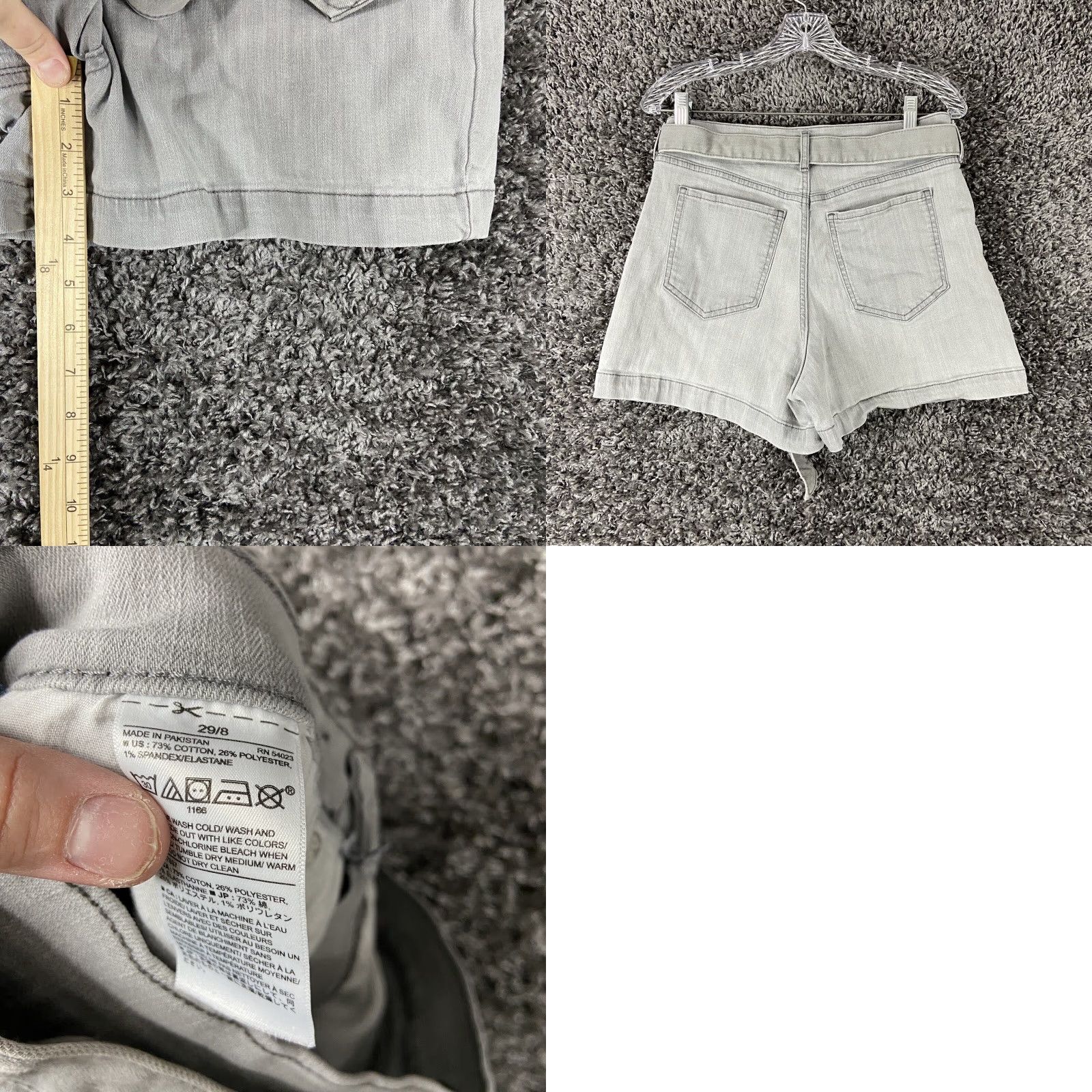 Banana Republic Banana Republic Denim Shorts Women's 8 Gray Belted Size 30" / US 8 / IT 44 - 8 Thumbnail