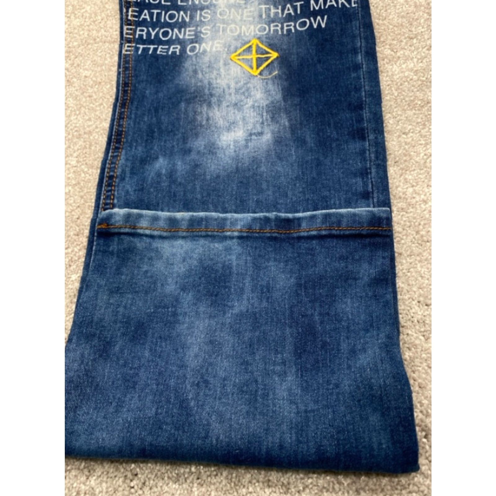 Denime NWT Create 2MRW Mens Denim Jeans 40x34 Distressed Straight Leg 5-Pocket Regular Blue Size US 40 / EU 56 - 5 Thumbnail