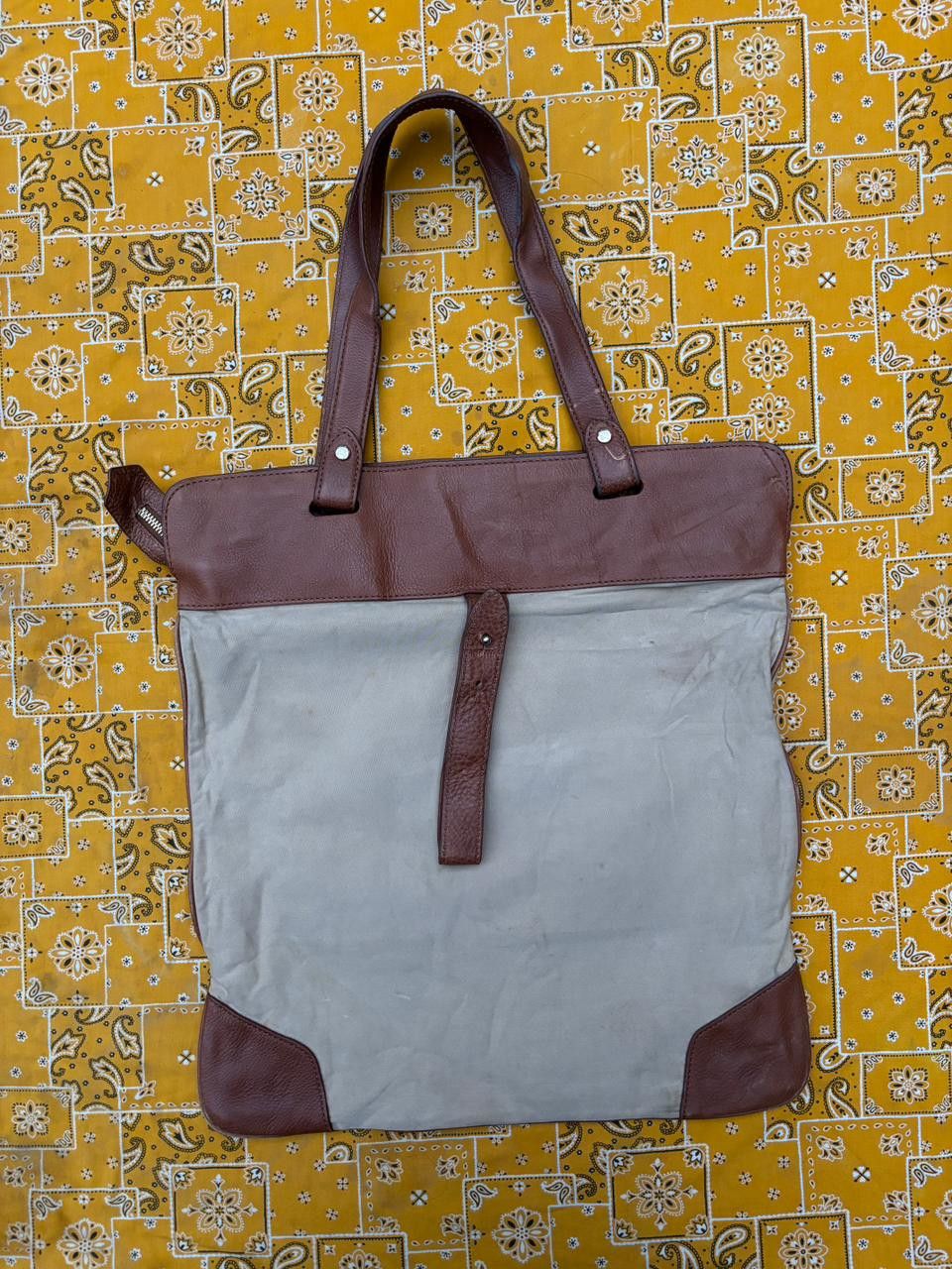 Burberry Vintage BURBERRY Embroidered Tote Bag Leather mix Canvas Size ONE SIZE - 2 Thumbnail