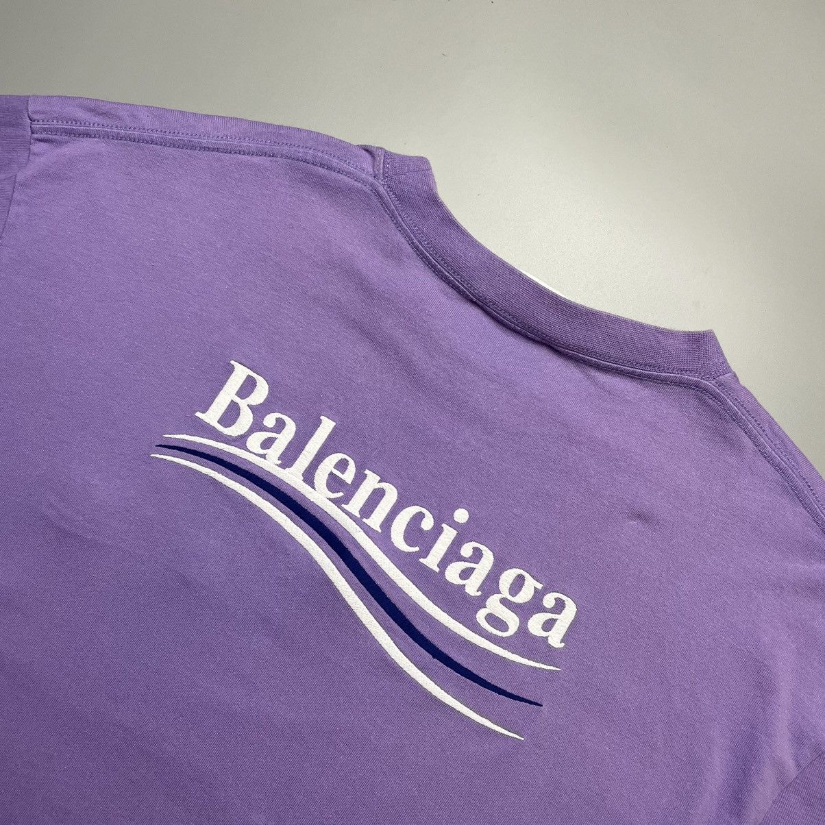 Balenciaga Balenciaga Violet Logo Print Oversized T Shirt Size US XS / EU 42 / 0 - 10 Thumbnail