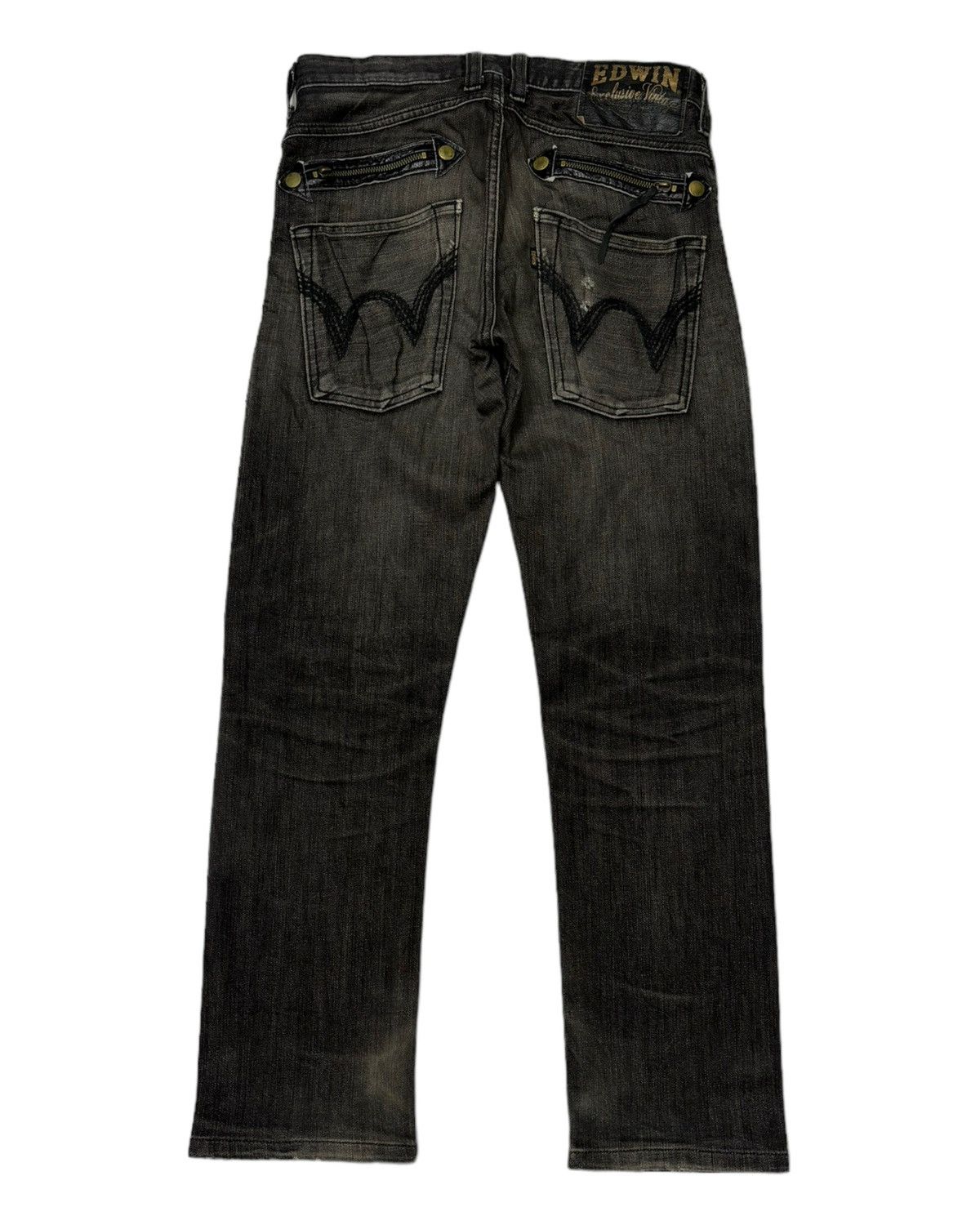 Kapital EDWIN EXCLUSIVE VINTAGE BLACK DISTRESSED DENIM JEANS Size US 30 / EU 46 - 2 Thumbnail