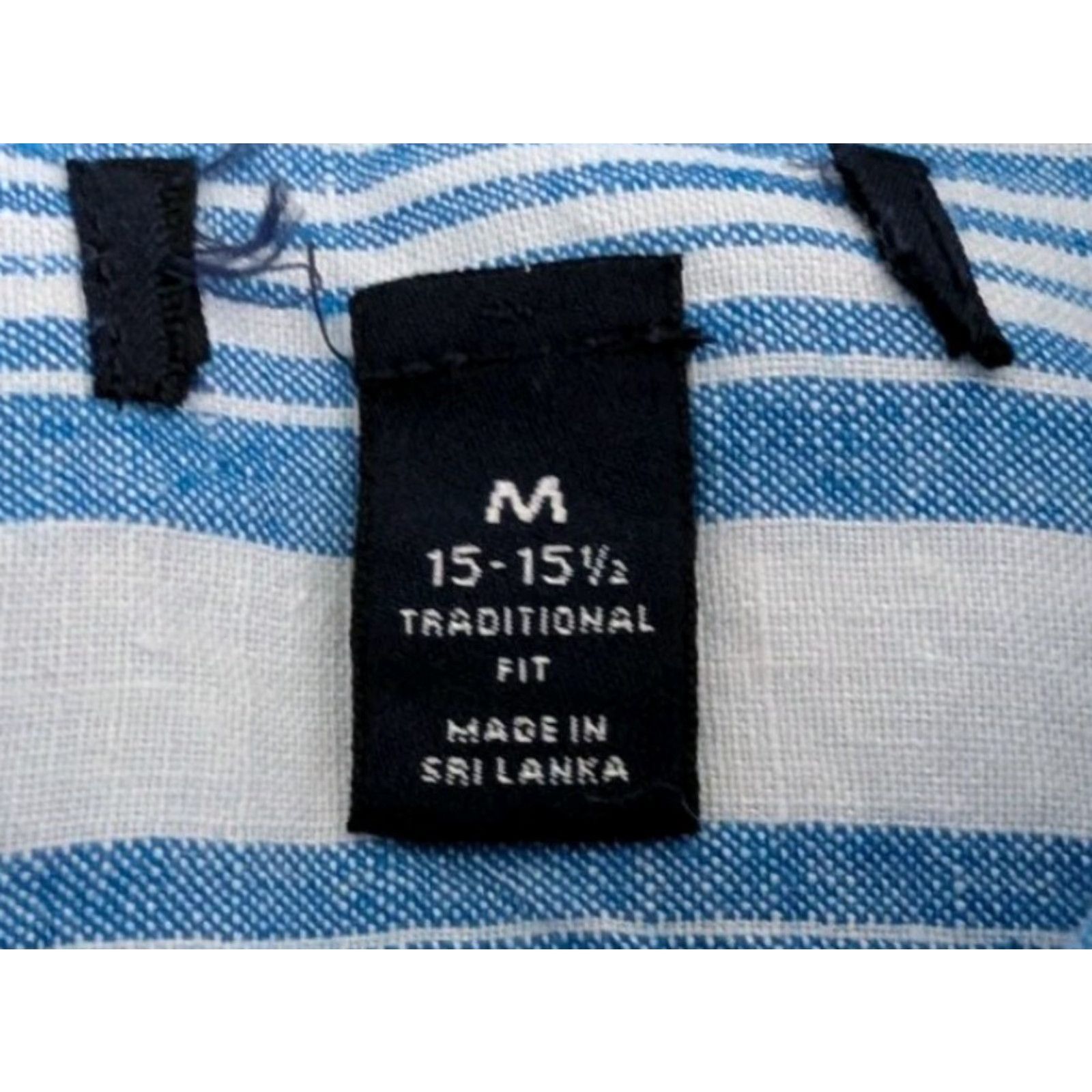 Lands' End Lands' End Button-Up Shirt Mens M Linen Short Sleeve Striped Blue White VGUC Trad Fit Size US M / EU 48-50 / 2 - 5 Thumbnail