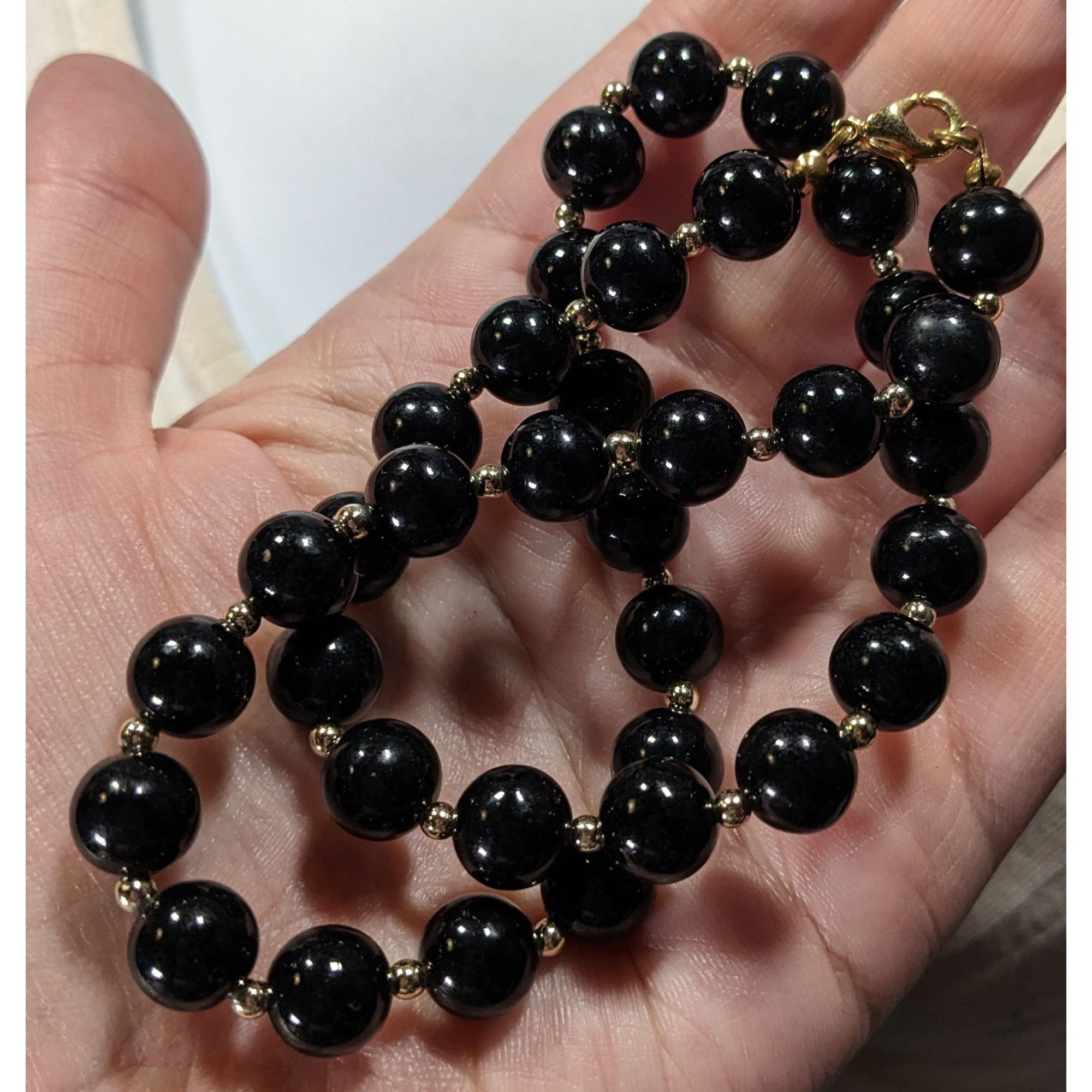 Other Elegant Corporate Goth Black Beaded Necklace With Silver Ton Size ONE SIZE - 4 Thumbnail