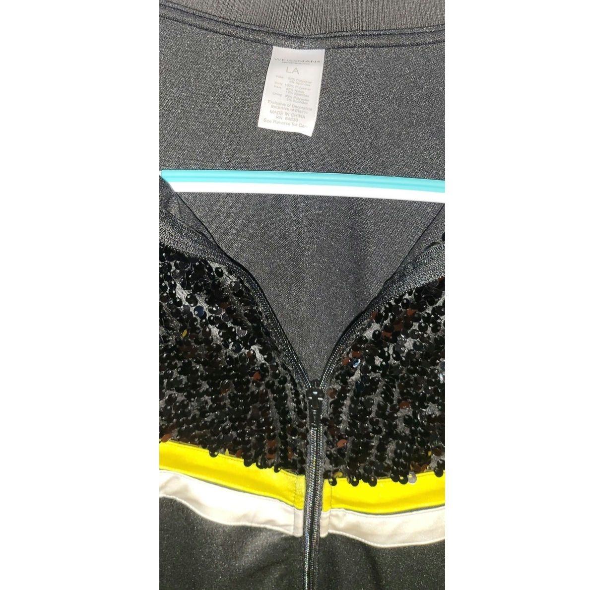 Other Weissman Black Sequin Stage Dance Jacket ZipUp Size LA Size L / US 10 / IT 46 - 3 Thumbnail