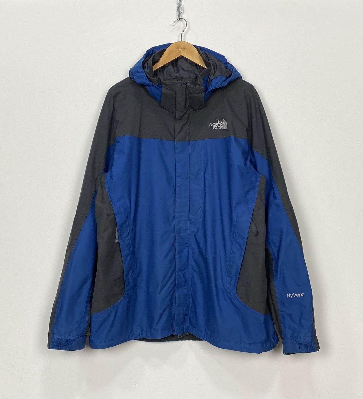 image of The North Face Mens 100% Nylon Full Zip Hyvent Jacket Size L in Blue