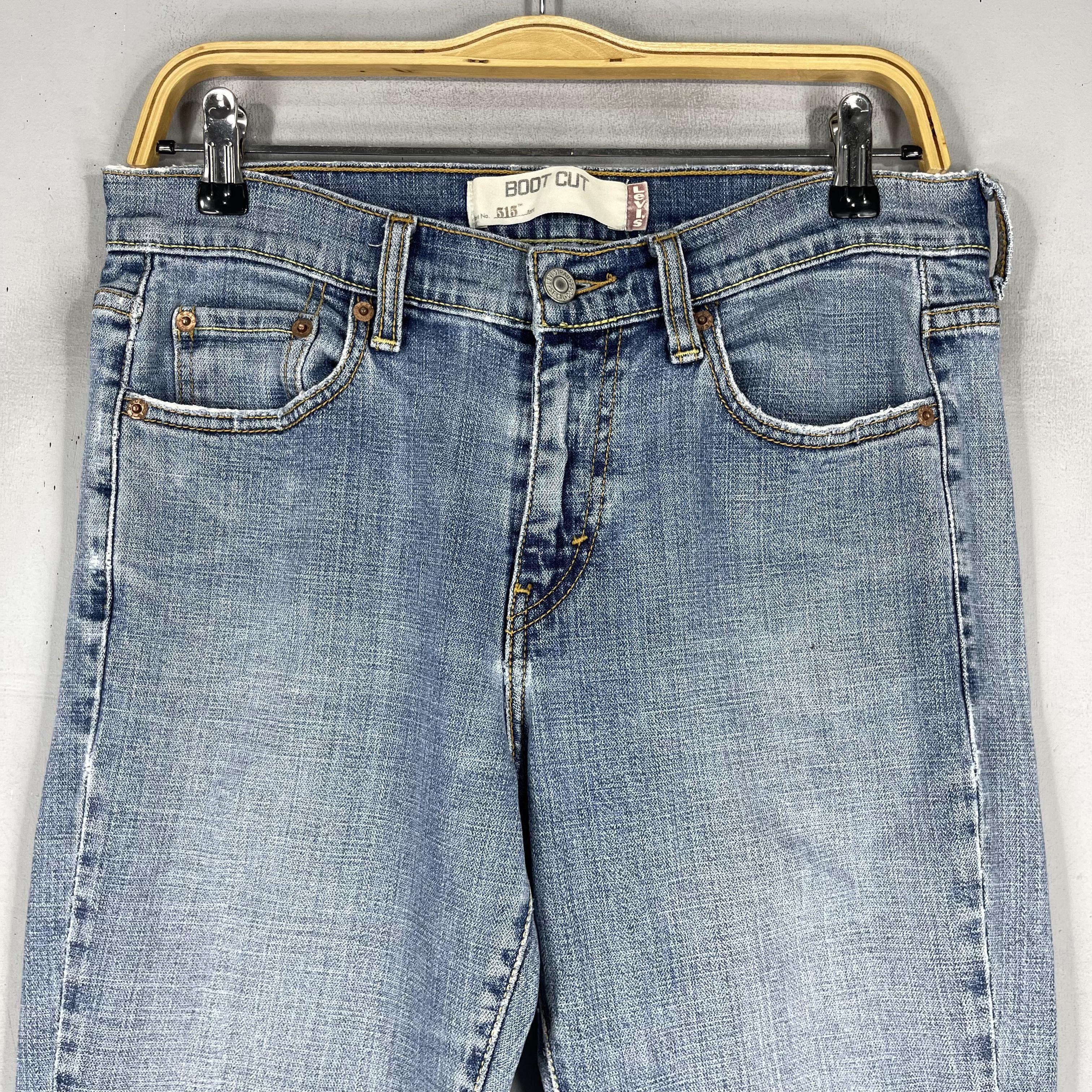 Levi's × Vintage Size 31 Vintage Levis 515 Distressed Mid Wash Bootcut Jeans Size 31" - 2 Thumbnail
